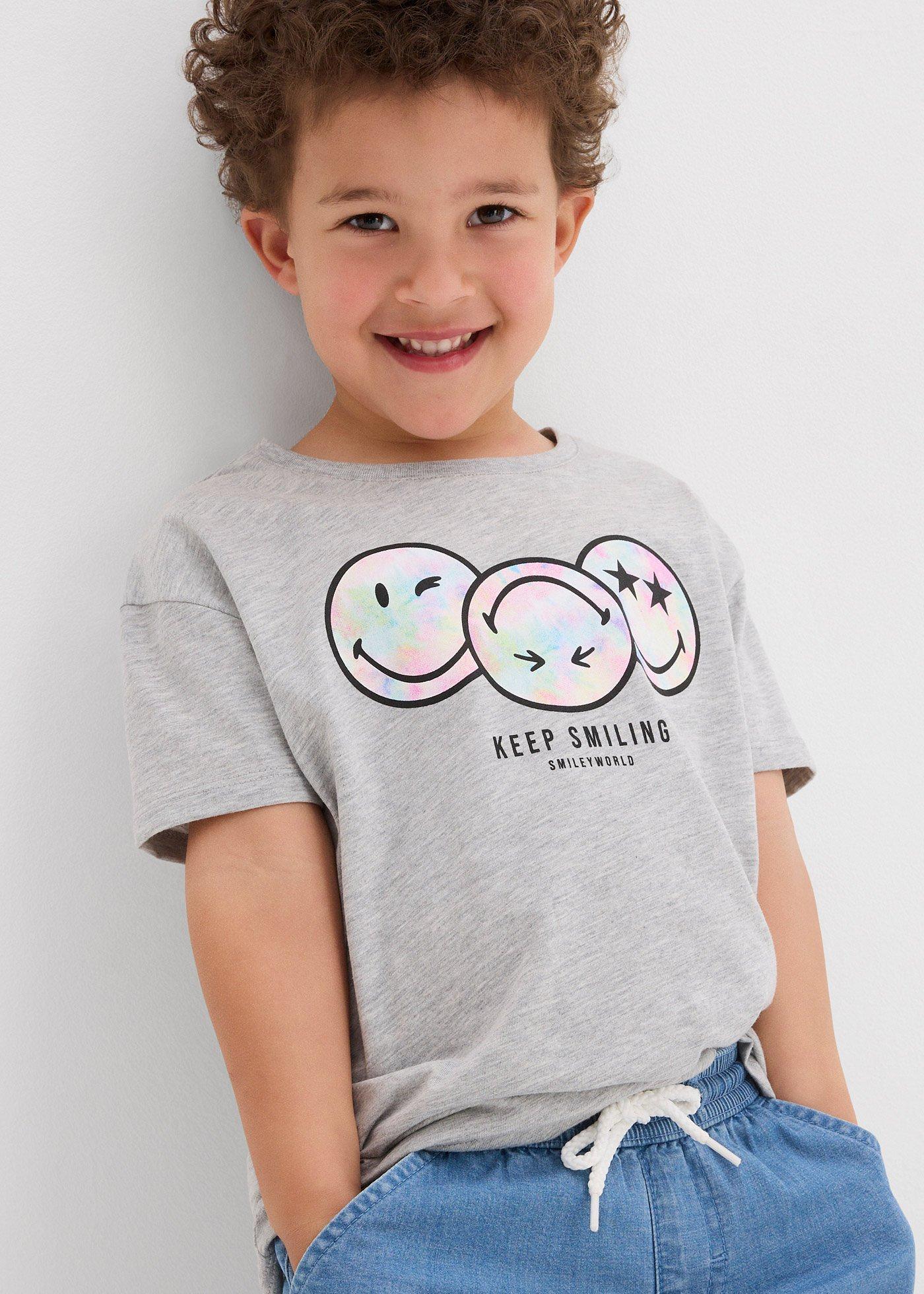 T-shirt z uśmieszkami - Bonprix