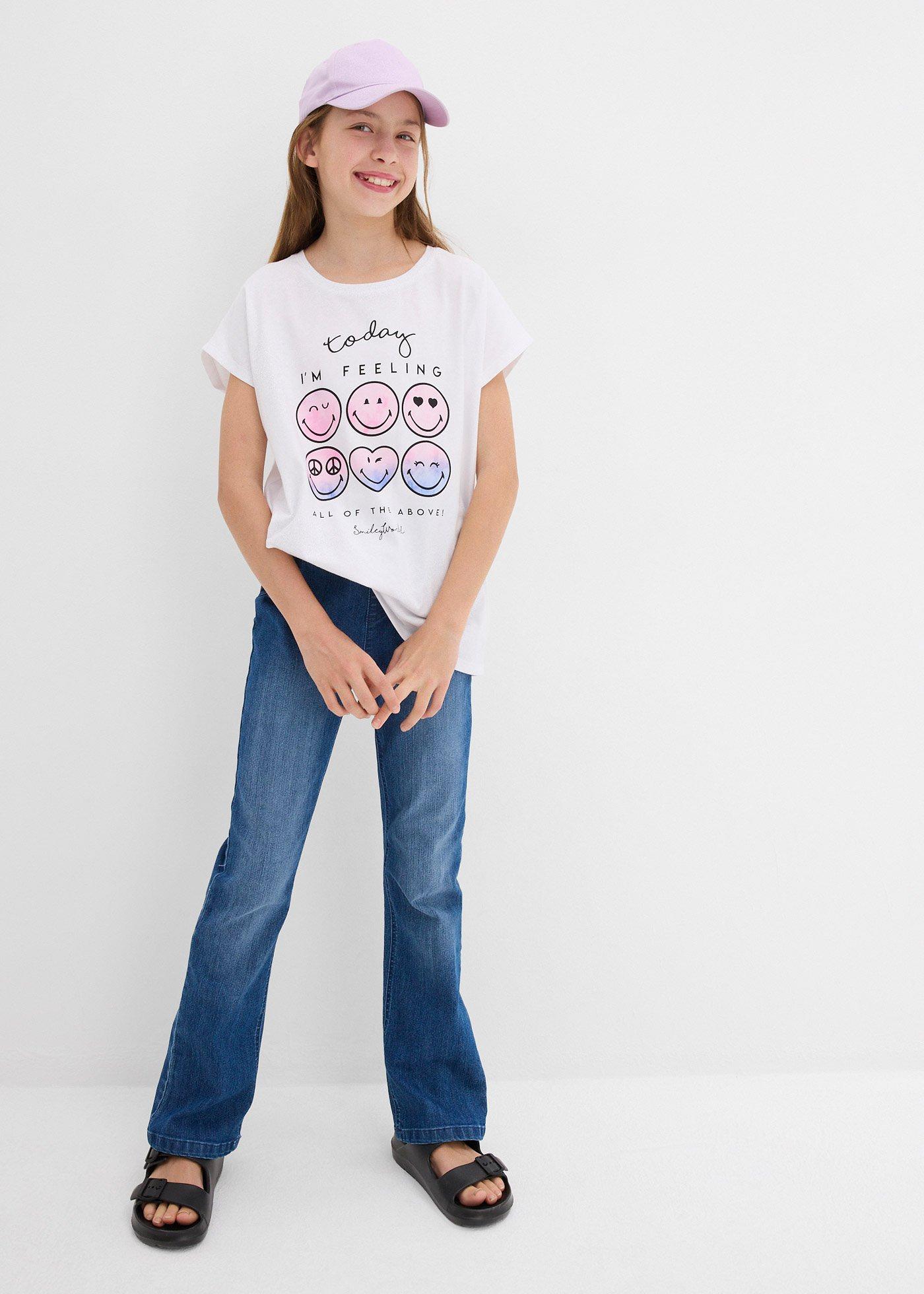 T-shirt z buźką, z czystej bawełny - Bonprix