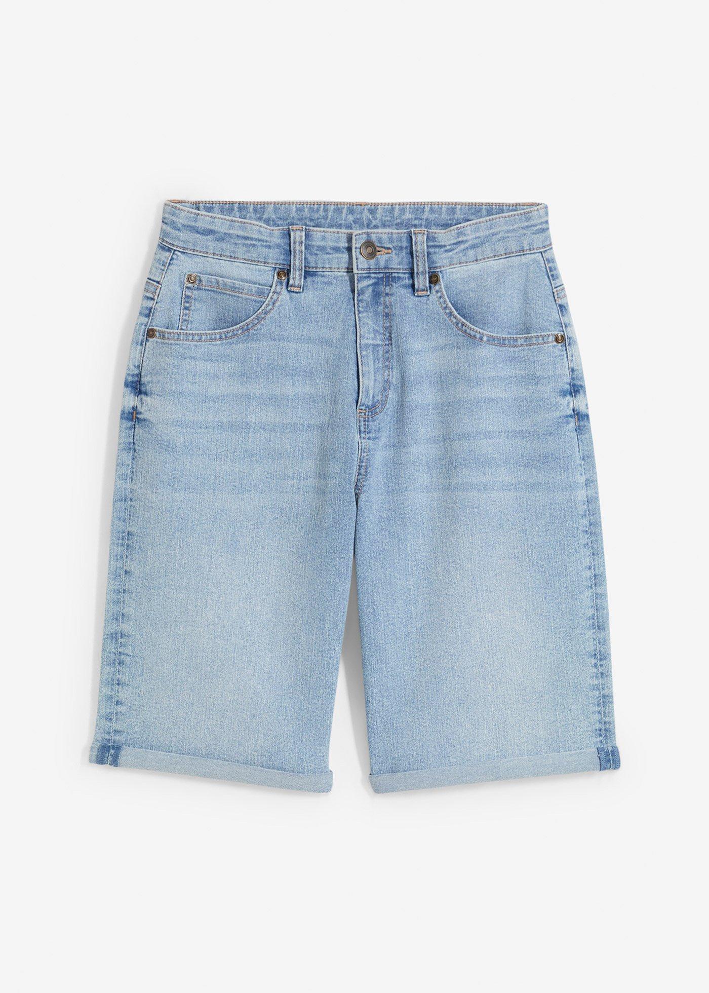 Szorty dżinsowe ze stretchem, Loose Fit - Bonprix