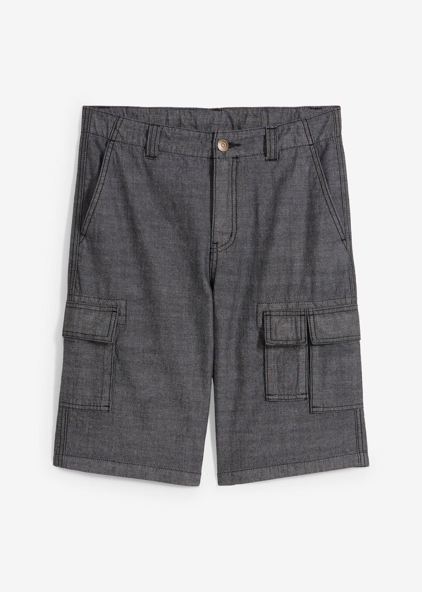 Szorty bojówki Chambray, Regular Fit - Bonprix