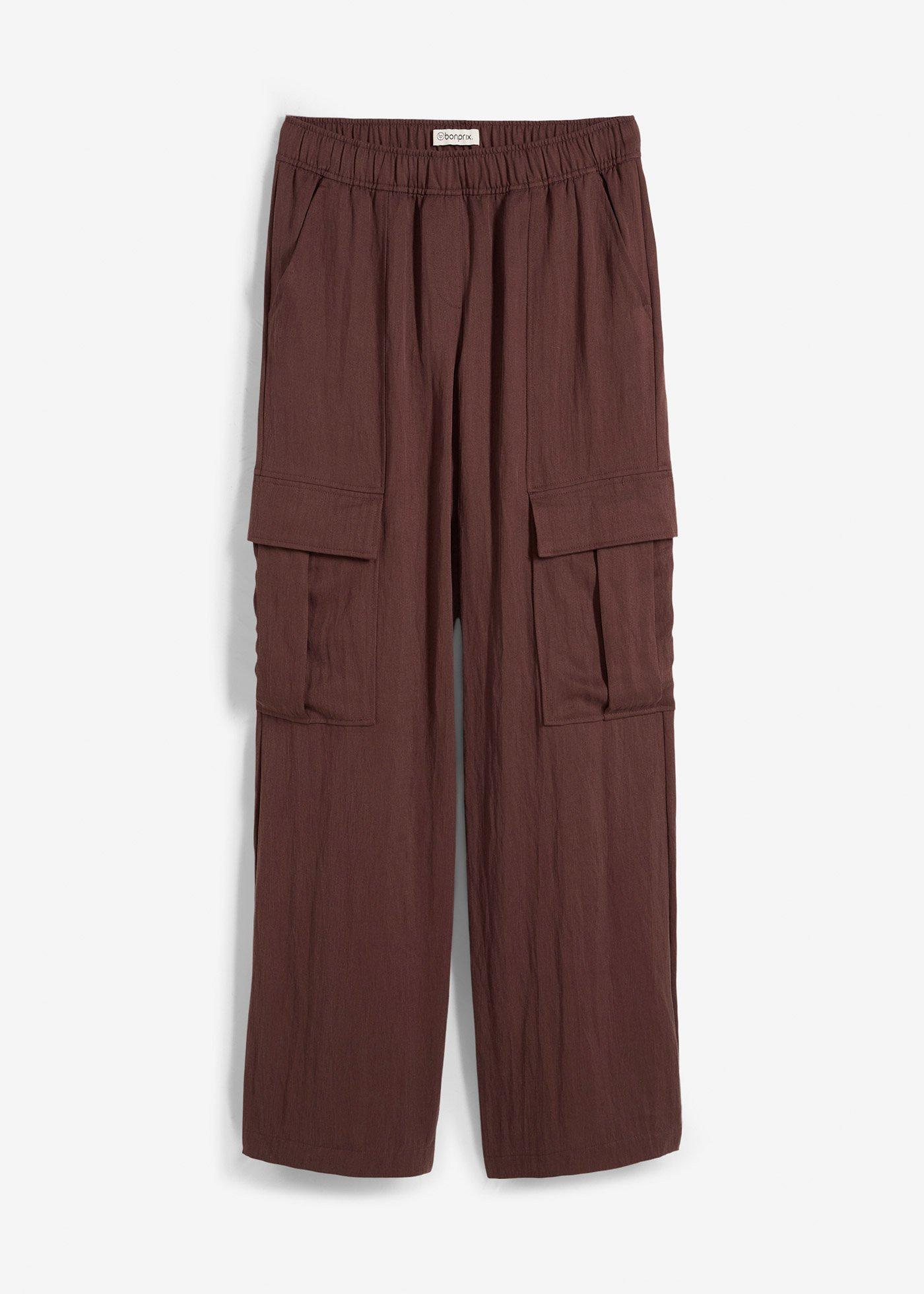 Pantalon cargo fluide en Lyocell mélangé