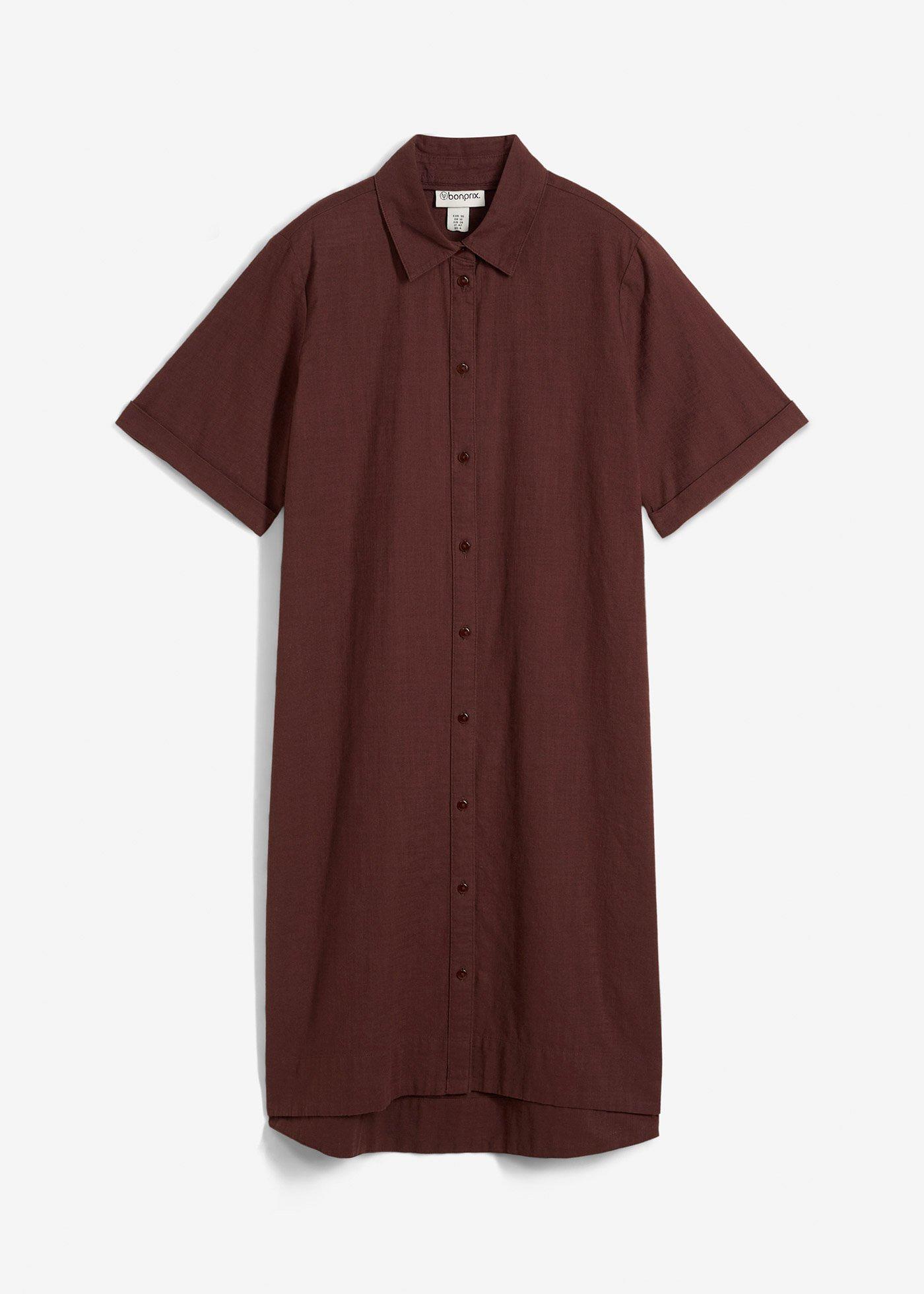 Rochie-cămașă din bumbac 100%