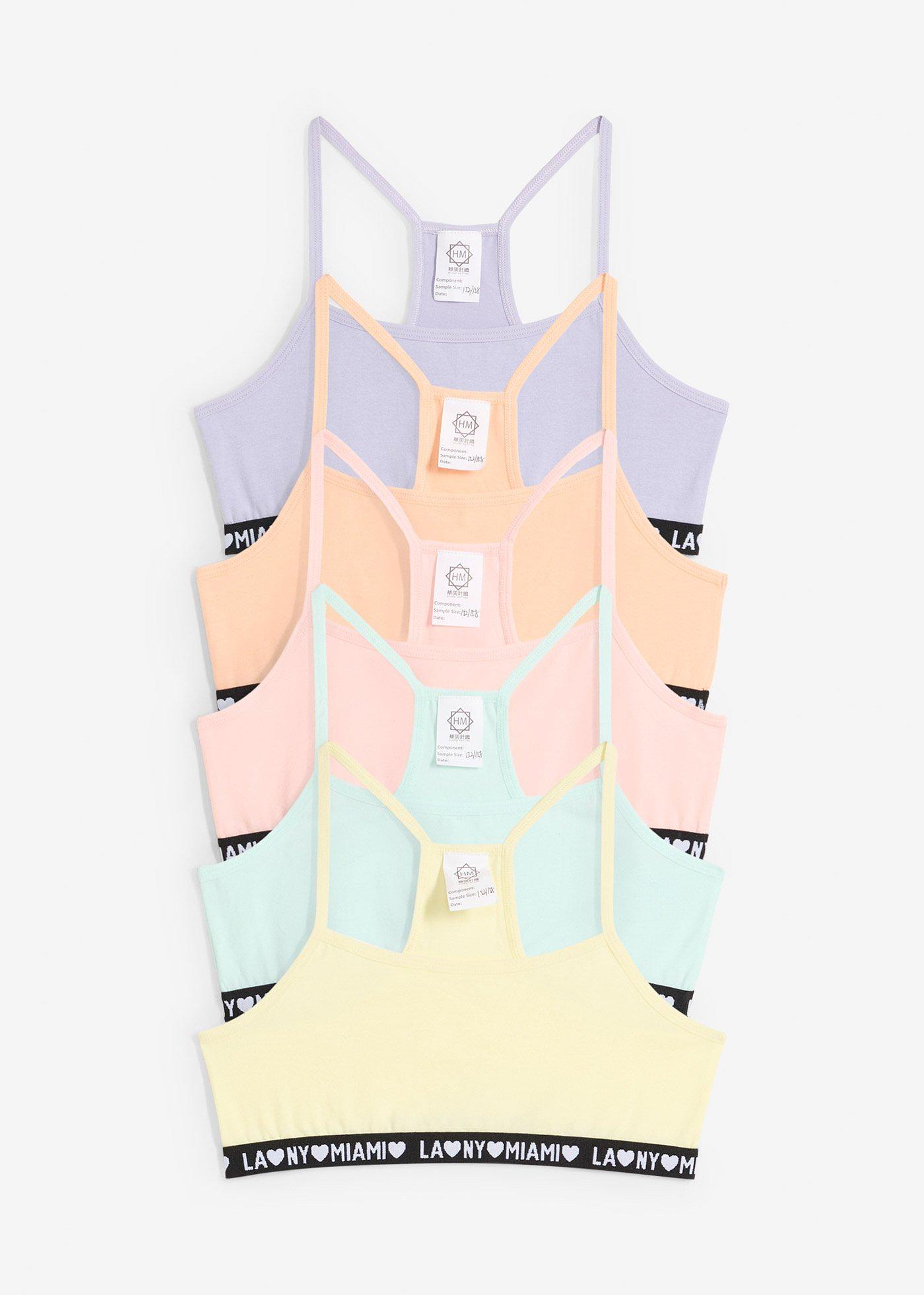 Biustonosz bustier z miękką bawełną organiczną (5 szt.) - Bonprix