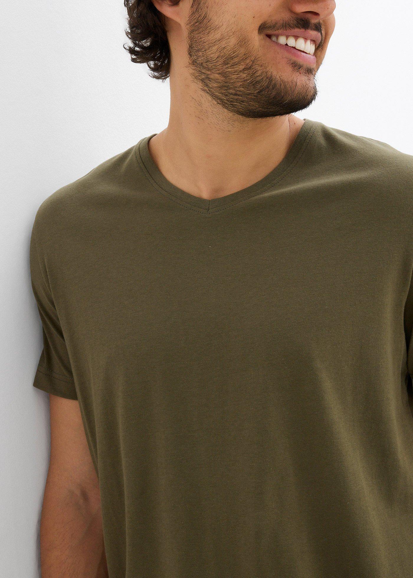 T-shirt z dekoltem w serek (3 szt.) - Bonprix