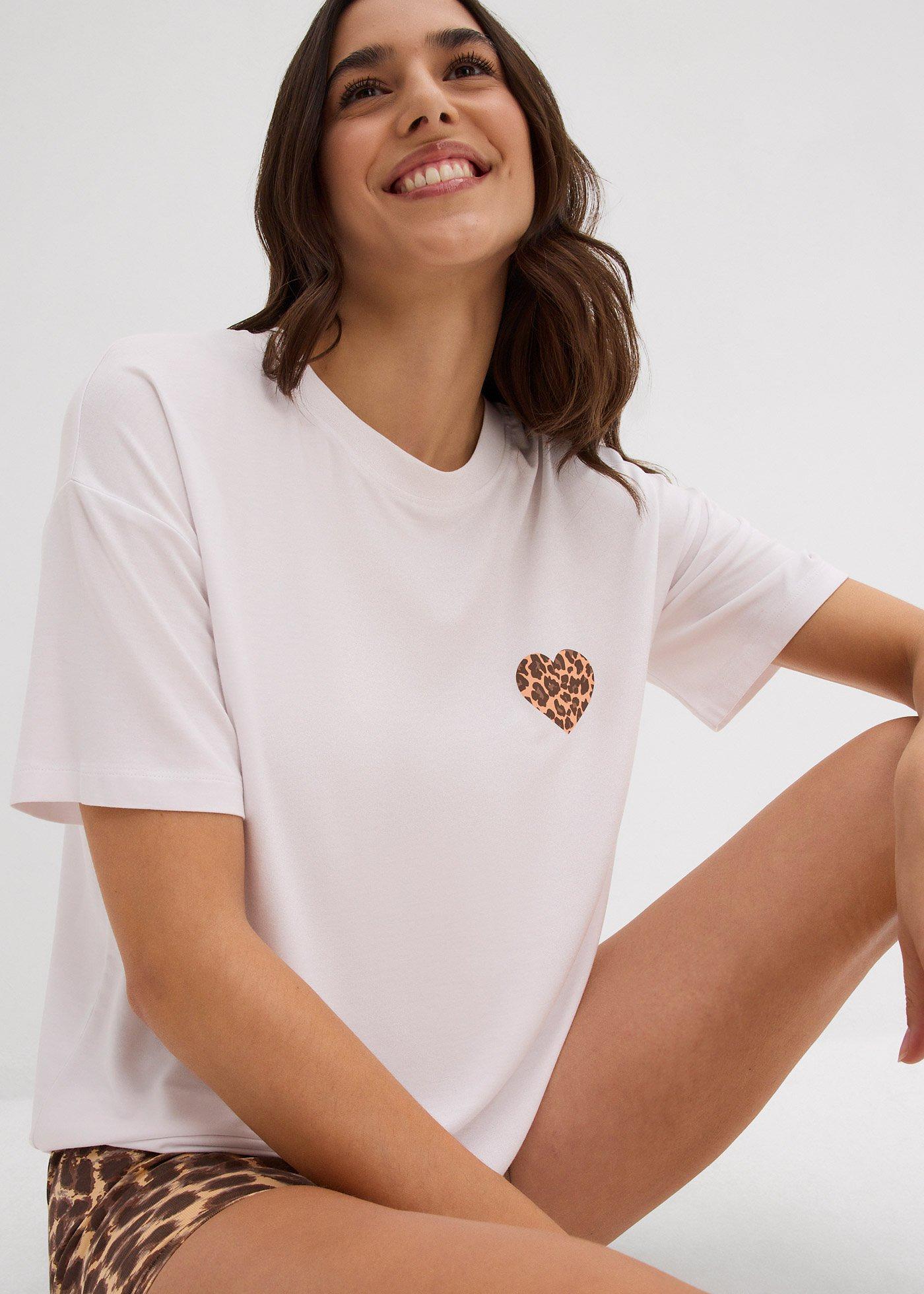 Krótki T-shirt z elastycznej mieszanki wiskozy - Bonprix