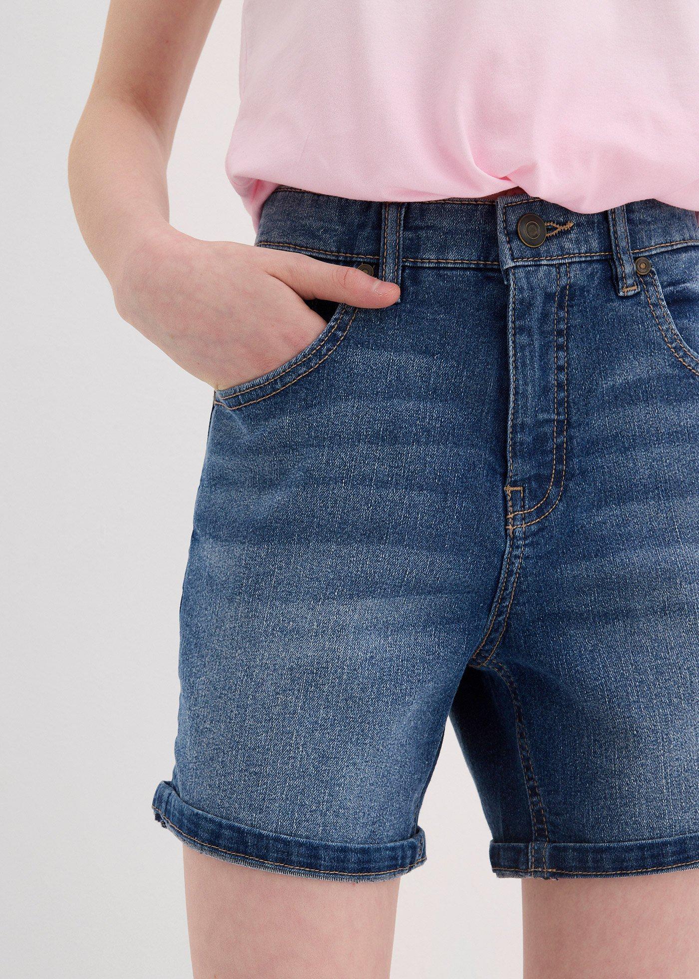 Bermudy dżinsowe mid waist - Bonprix