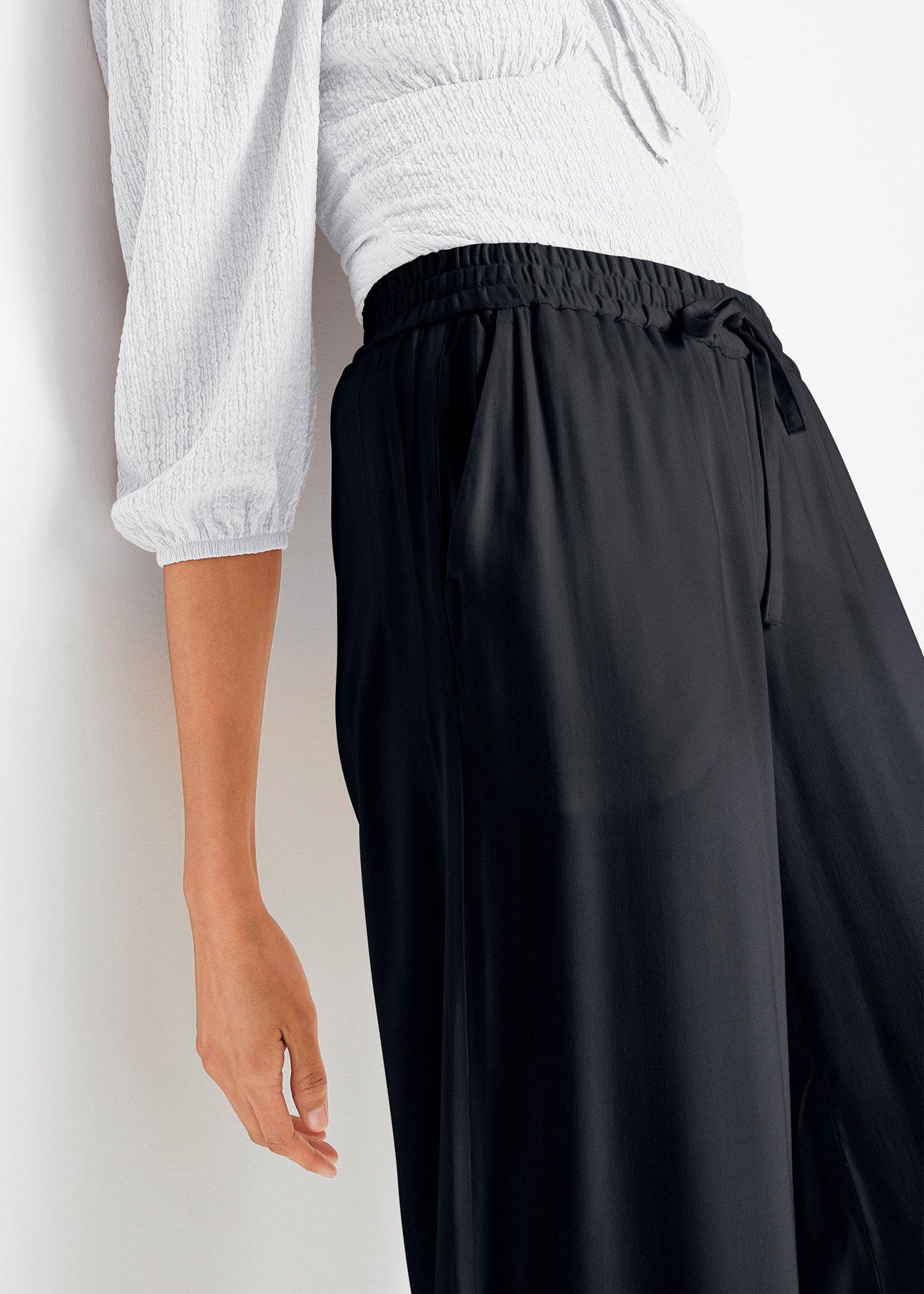 Spodnie Marlene z lekko połyskującej wiskozy - Bonprix