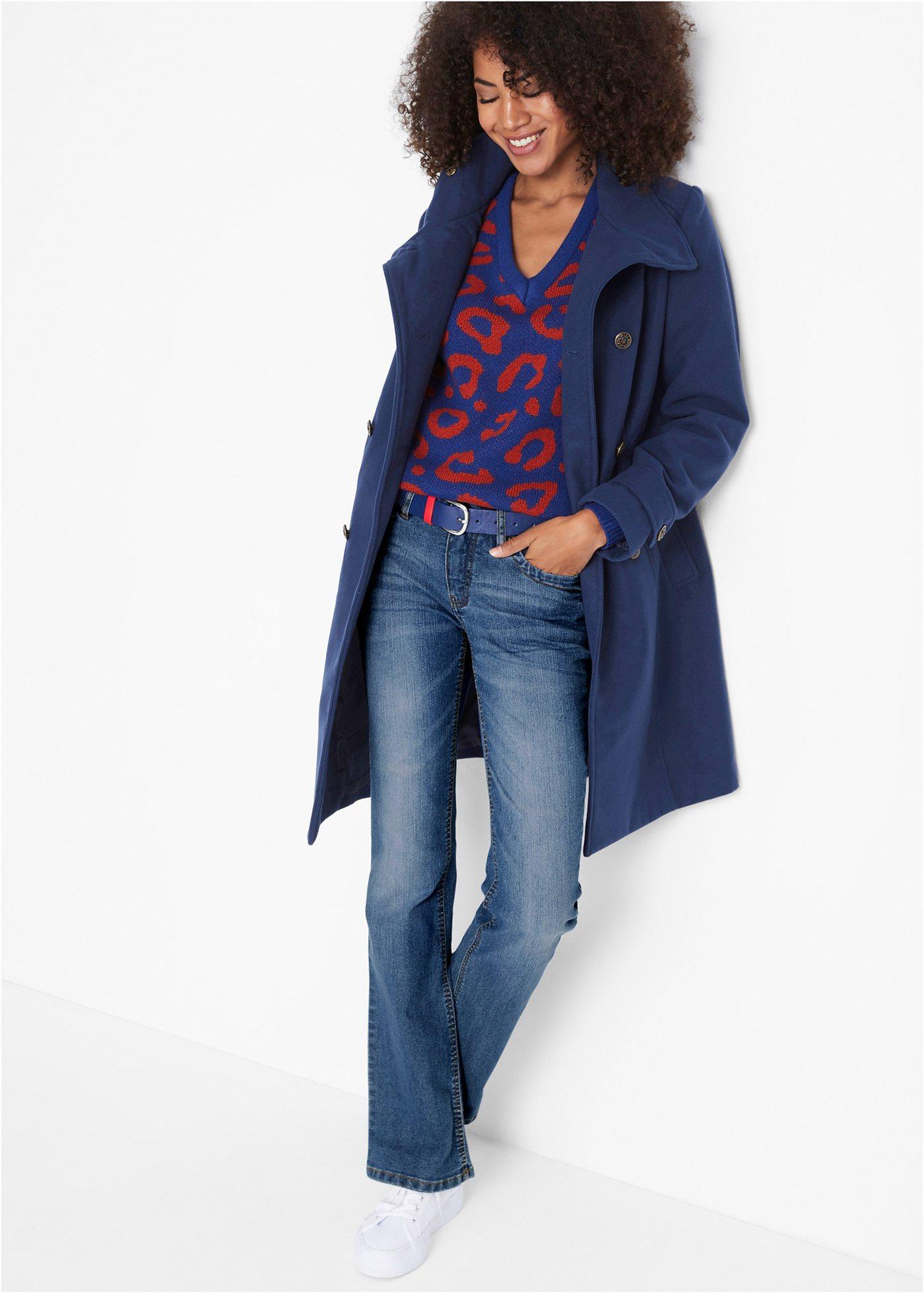 Wygodne dżinsy ze stretchem, o kroju bootcut, mid waist - Bonprix