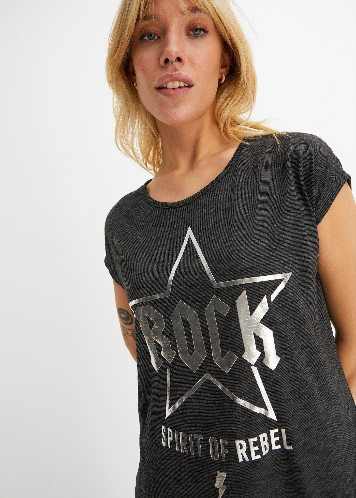 Długi shirt z miękkiego materiału z wiskozą - Bonprix