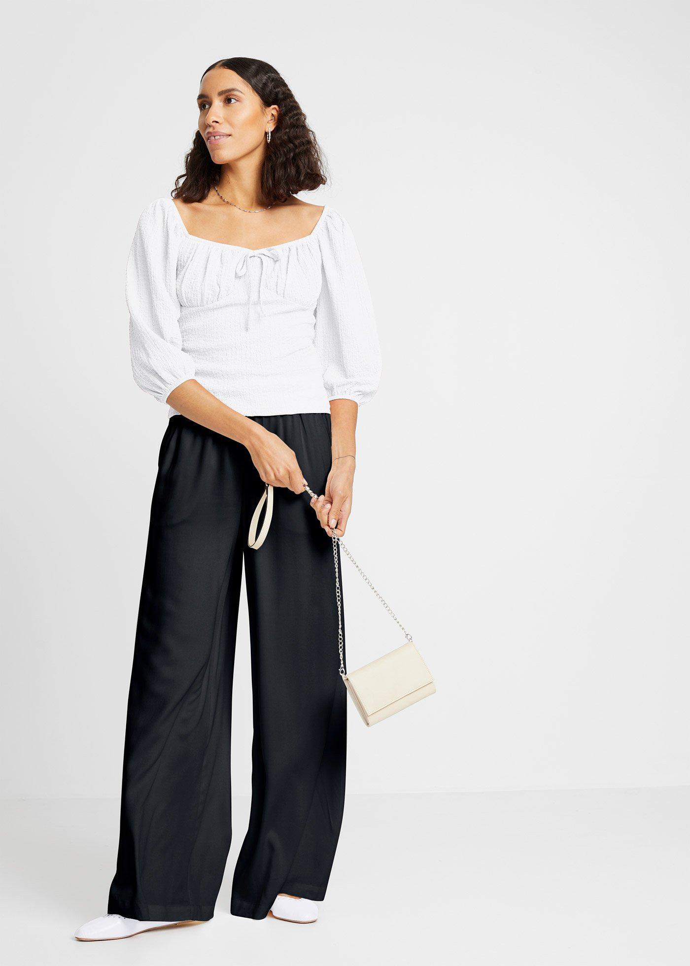 Spodnie Marlene z lekko połyskującej wiskozy - Bonprix