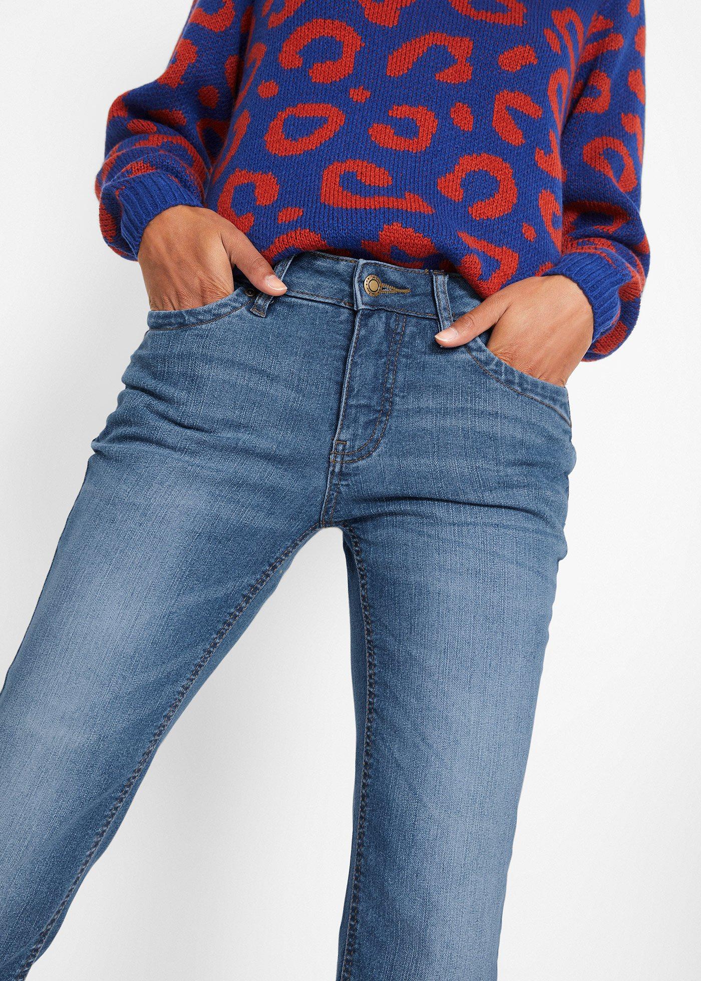 Wygodne dżinsy ze stretchem, o kroju bootcut, mid waist - Bonprix