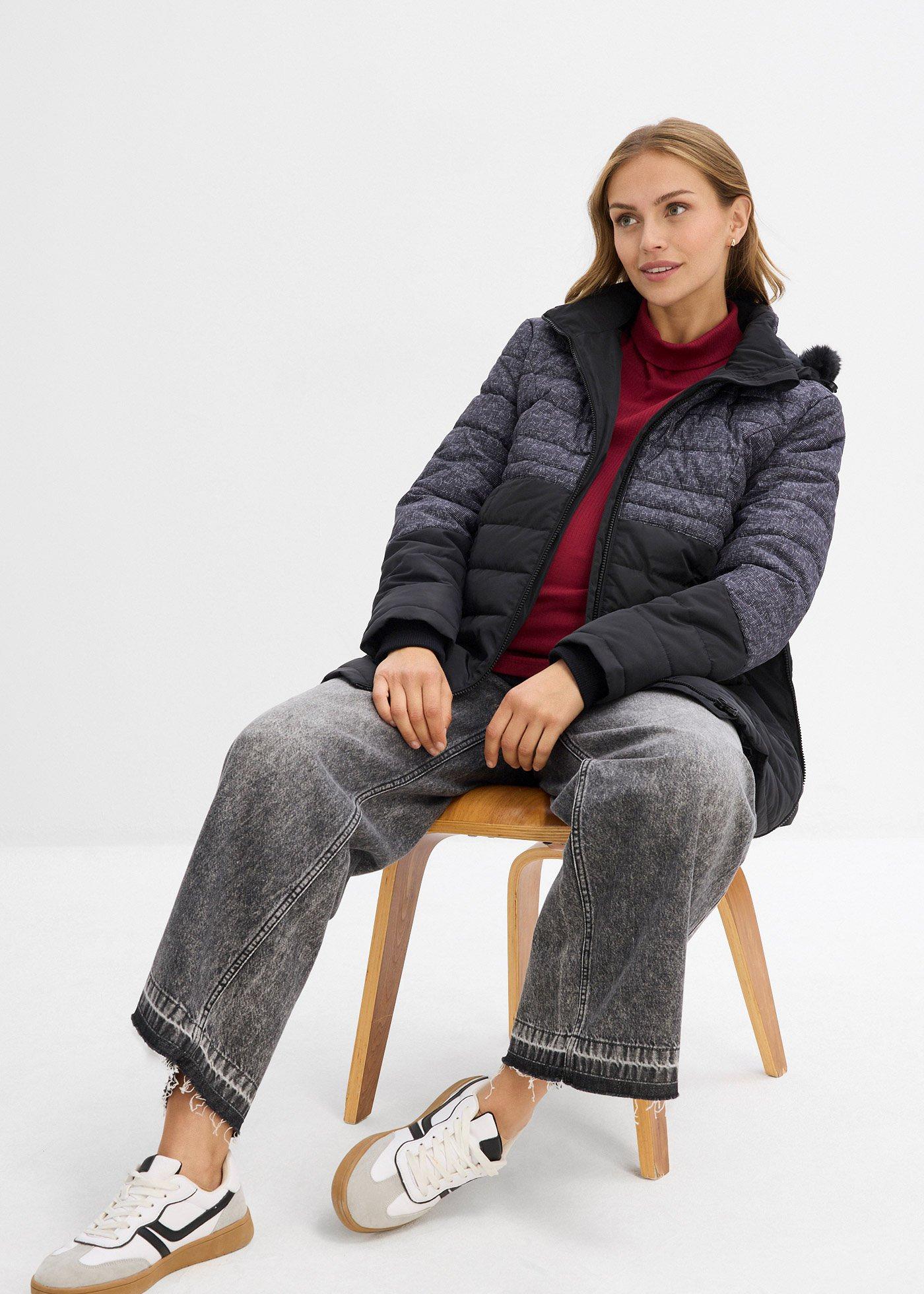 Kurtka ocieplana  3 w 1 ciążowa i z wstawką na nosidełko niemowlęce - Bonprix