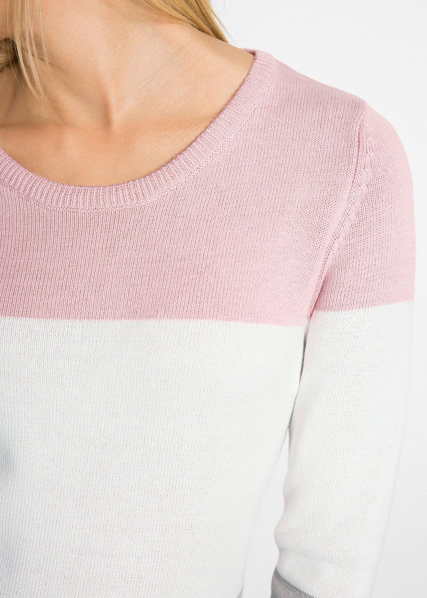 Sweter w stylu color-blocking - Bonprix