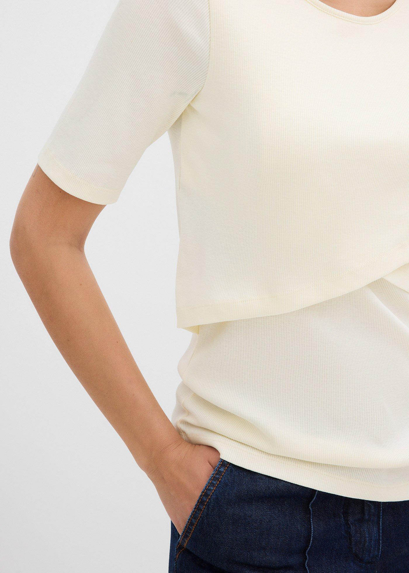 Prążkowany T-shirt na okres ciąży i do karmienia piersią z czystej bawełny organicznej (2 szt.) - Bonprix