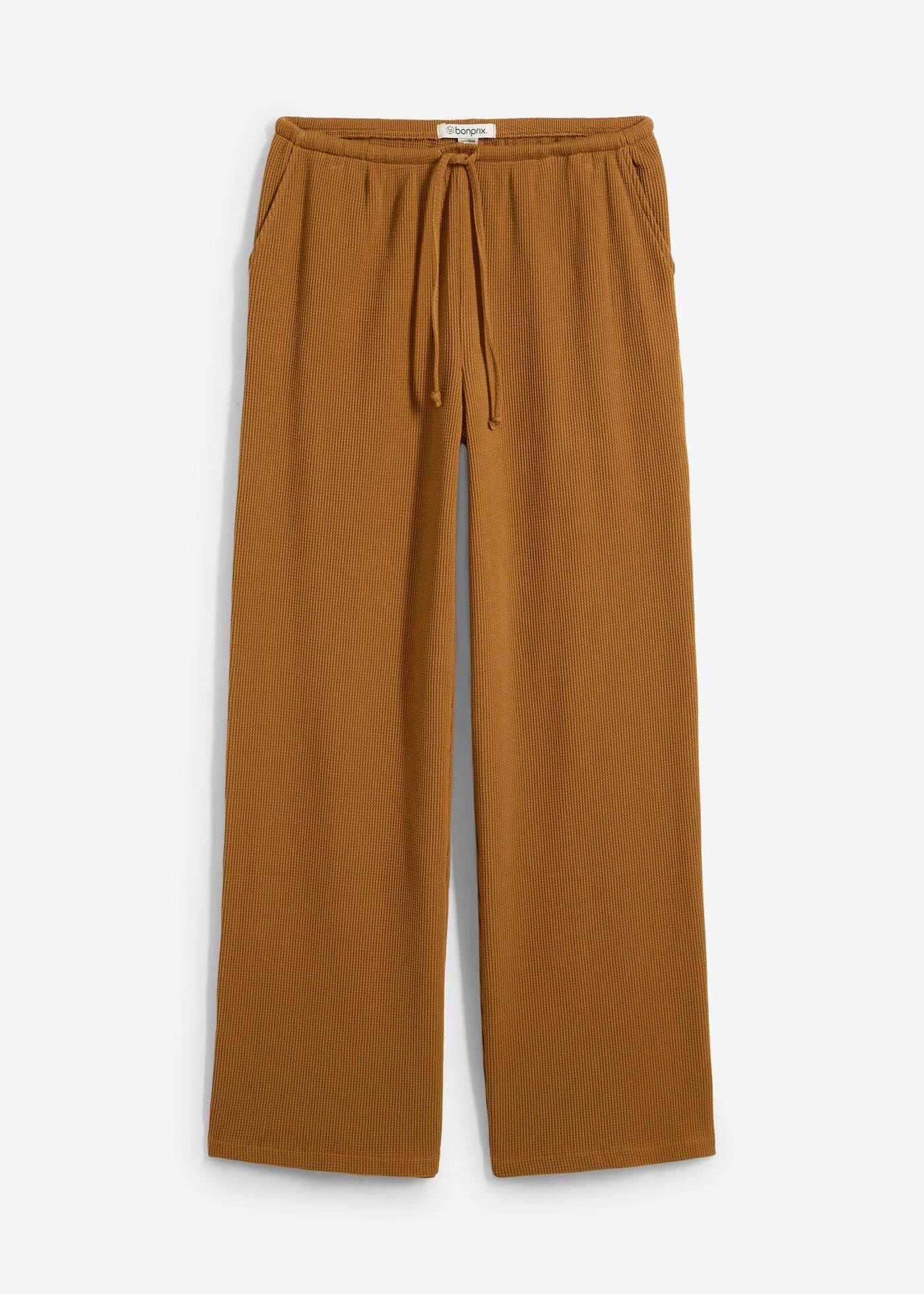 Pantaloni din material 100% din bumbac, cu textură