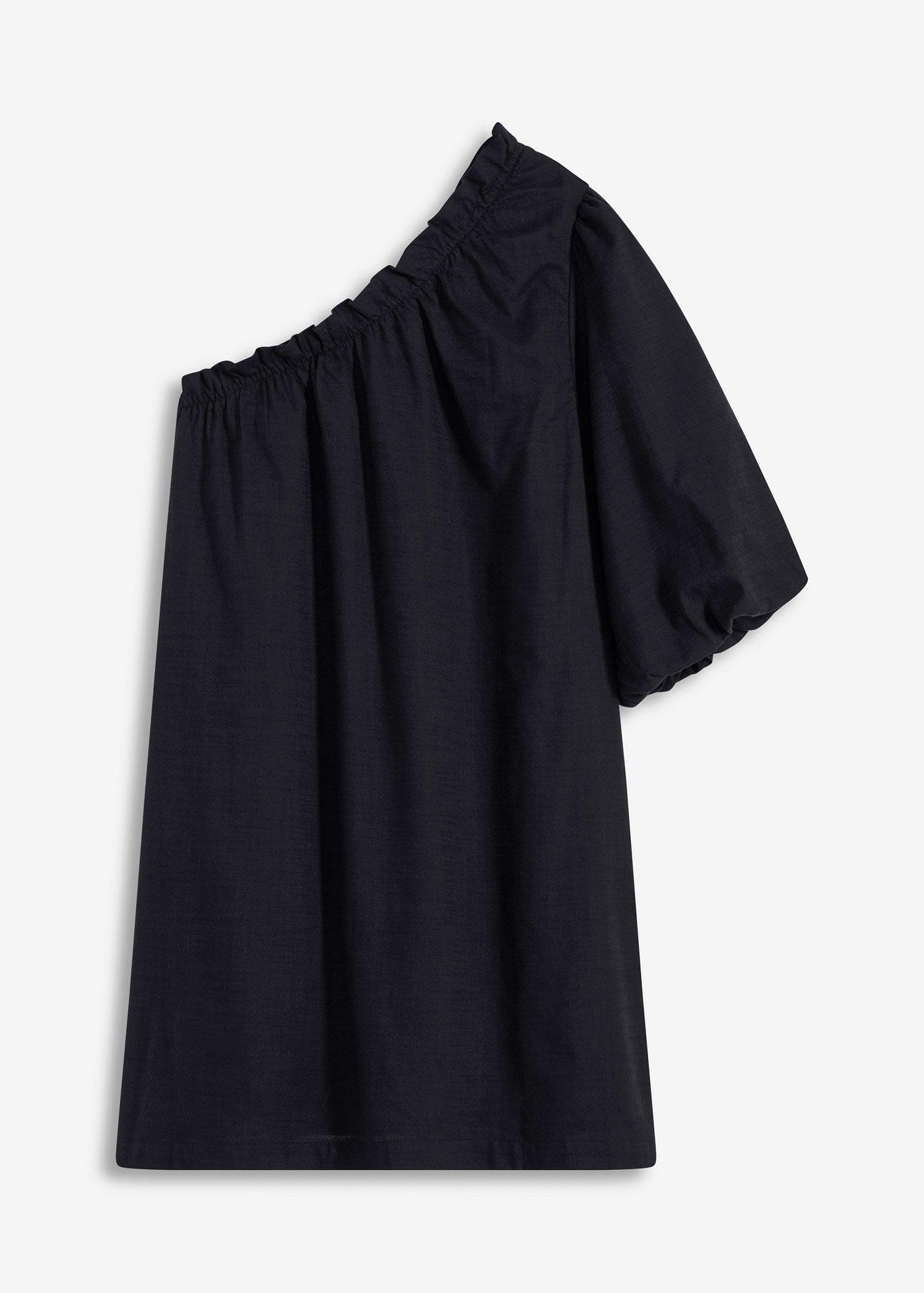 Robe en coton à encolure asymétrique