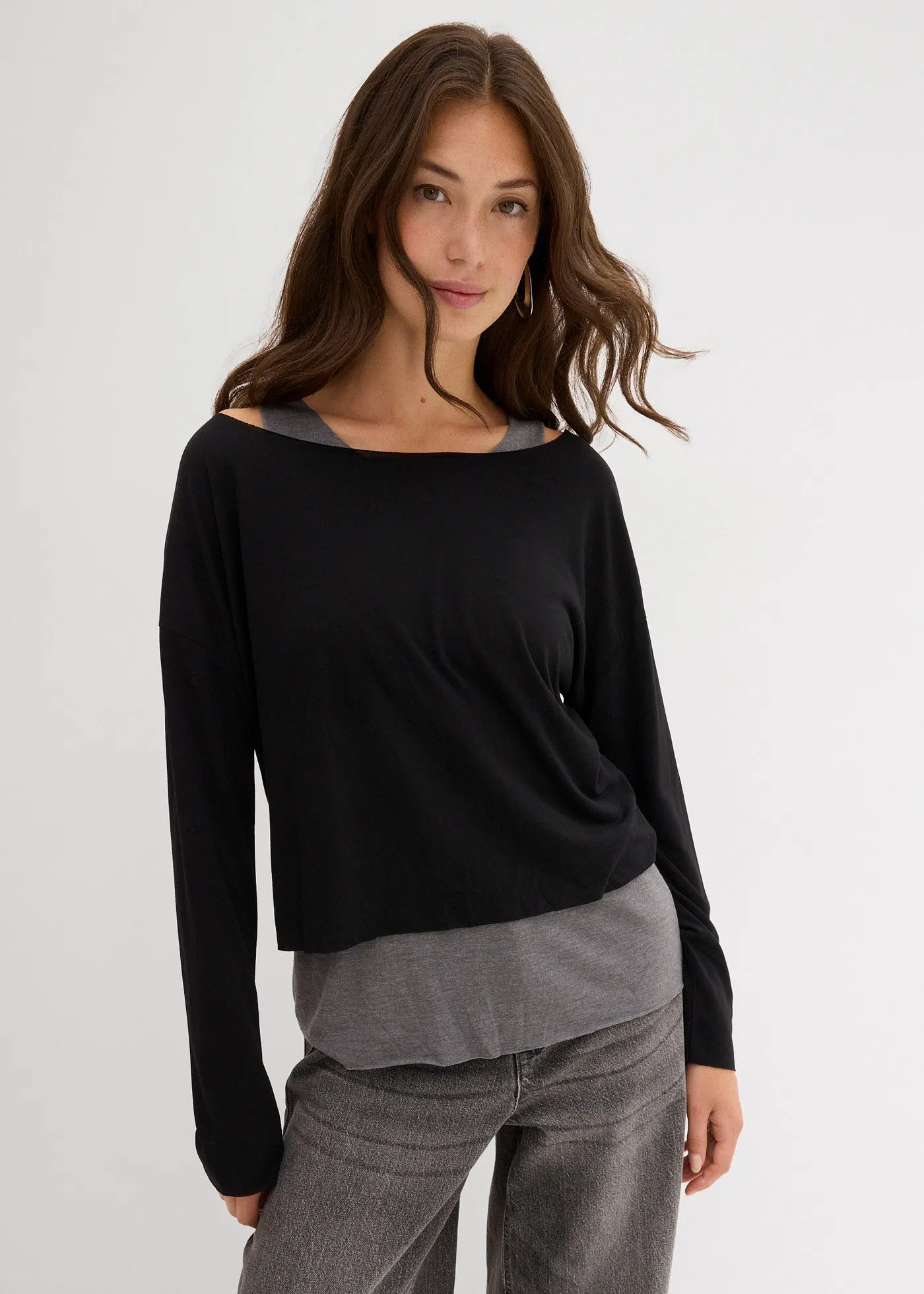 Топ и футболка Bonprix (комплект из 2 предметов) из трикотажа