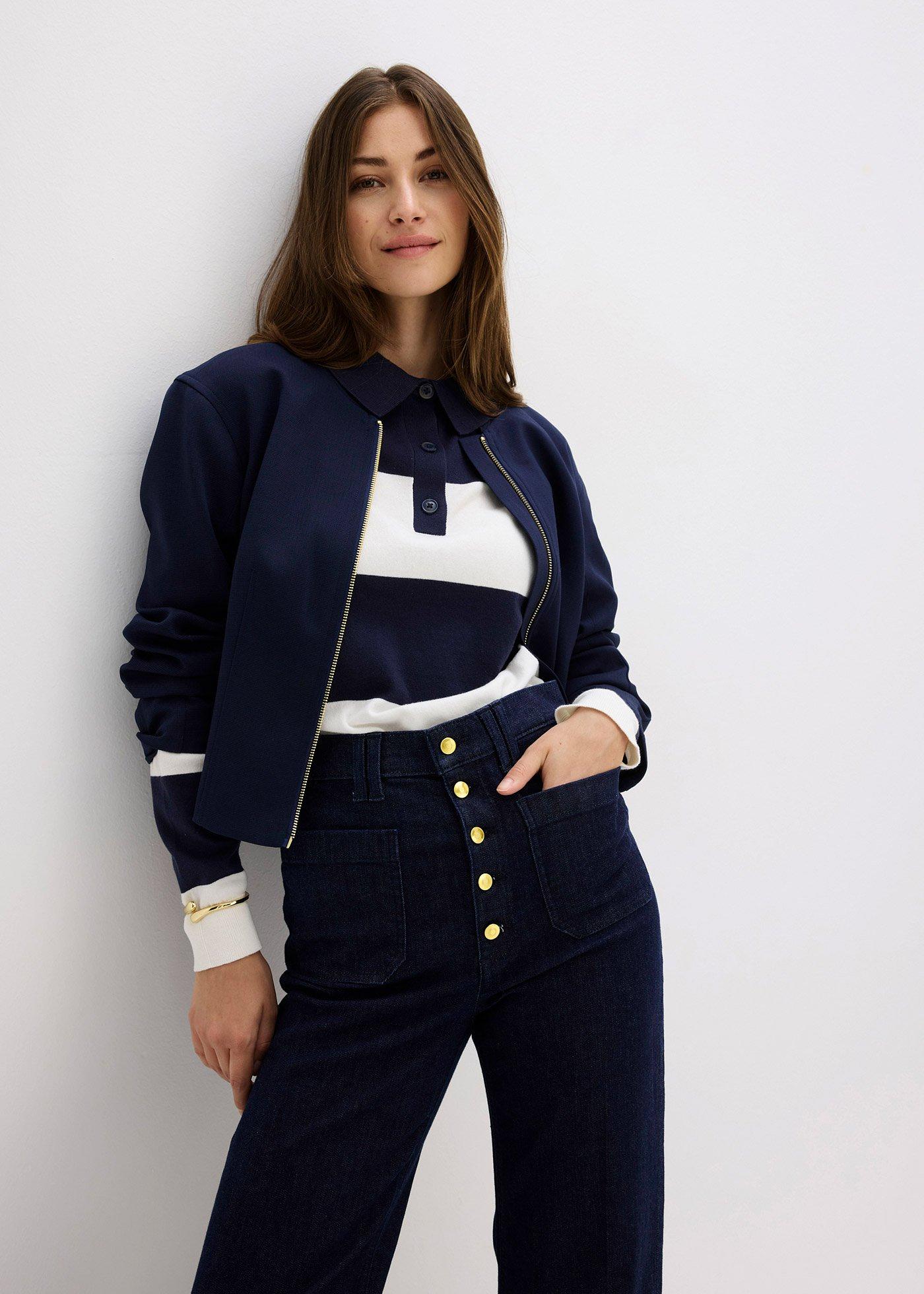 Dżinsy z rozszerzanymi nogawkami, high waist - Bonprix