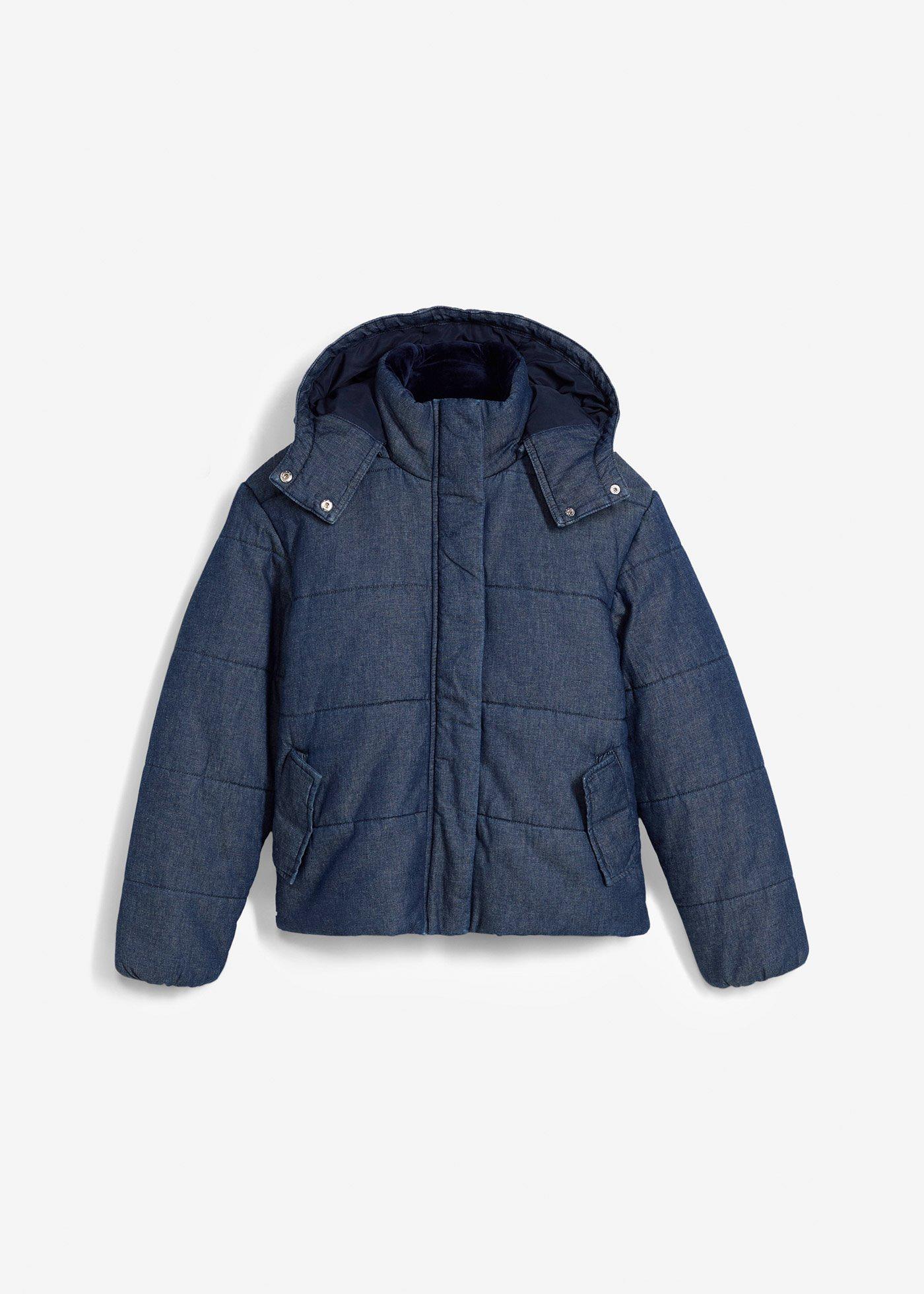 Gewatteerde jas van denim