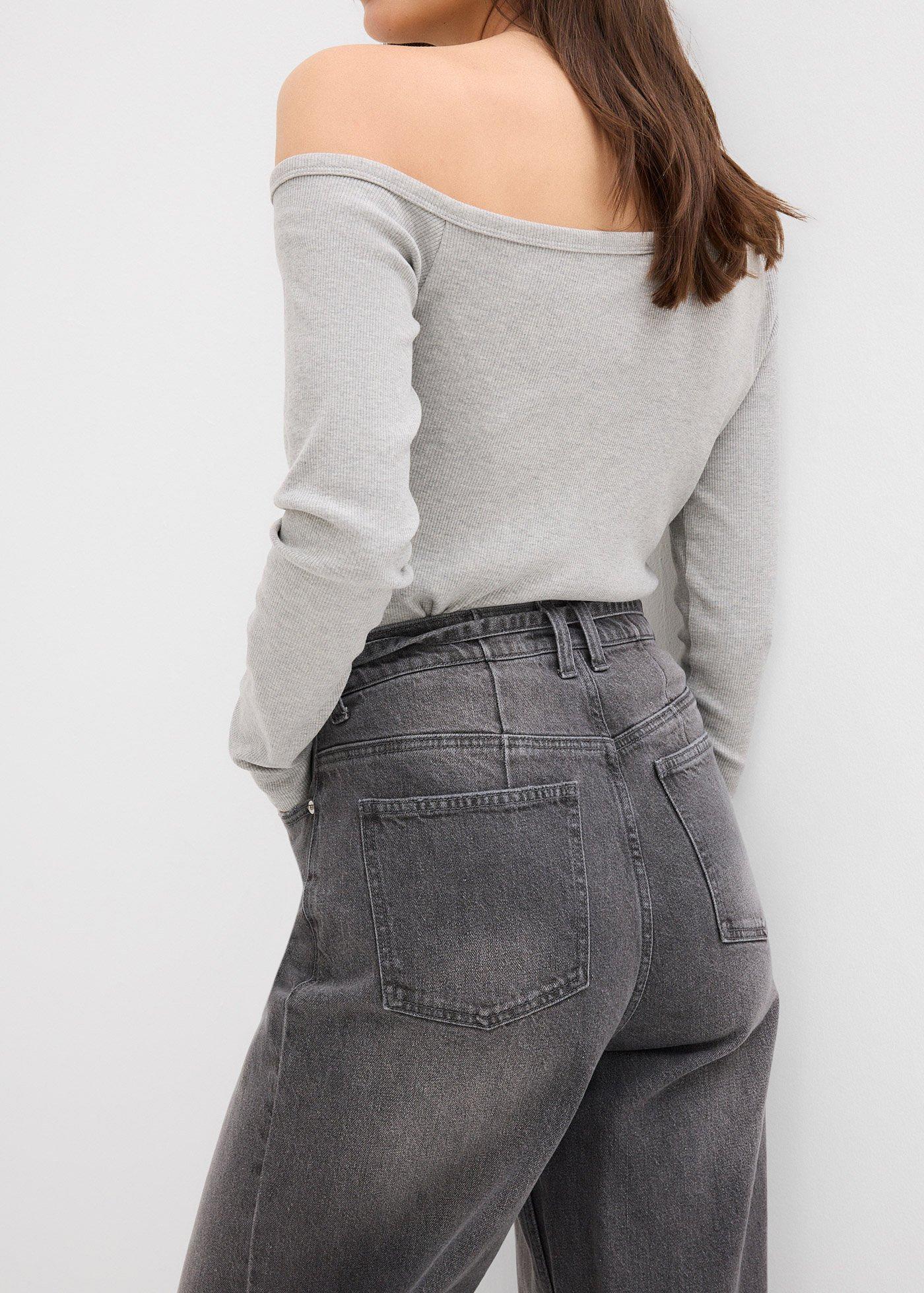 Dżinsy z szerokimi nogawkami, high waist - Bonprix