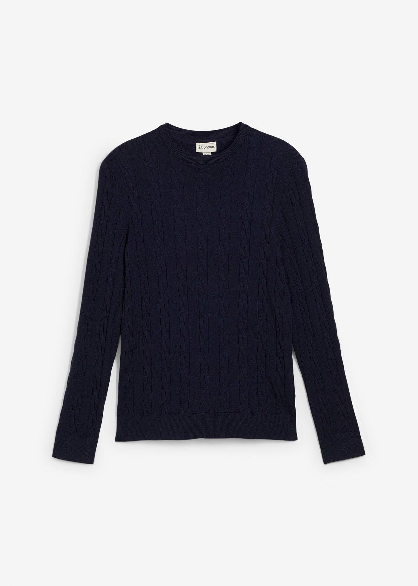 Jemne pletený pulóver s osmičkovým vzorom, Slim Fit