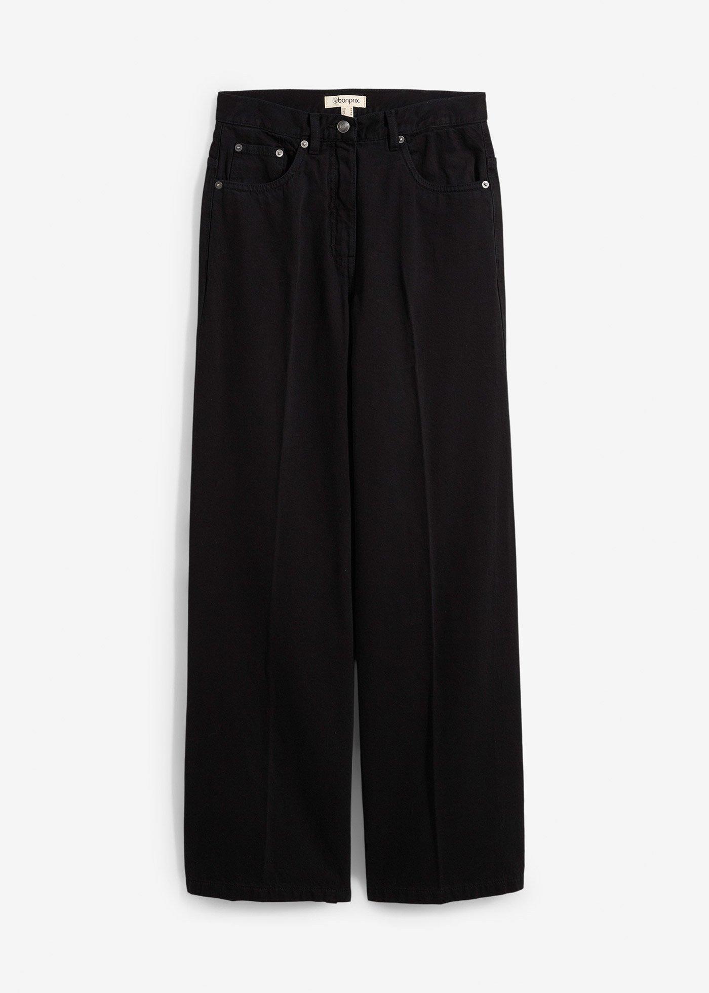 Pantaloni din twill 100% din bumbac, cu pense din talie