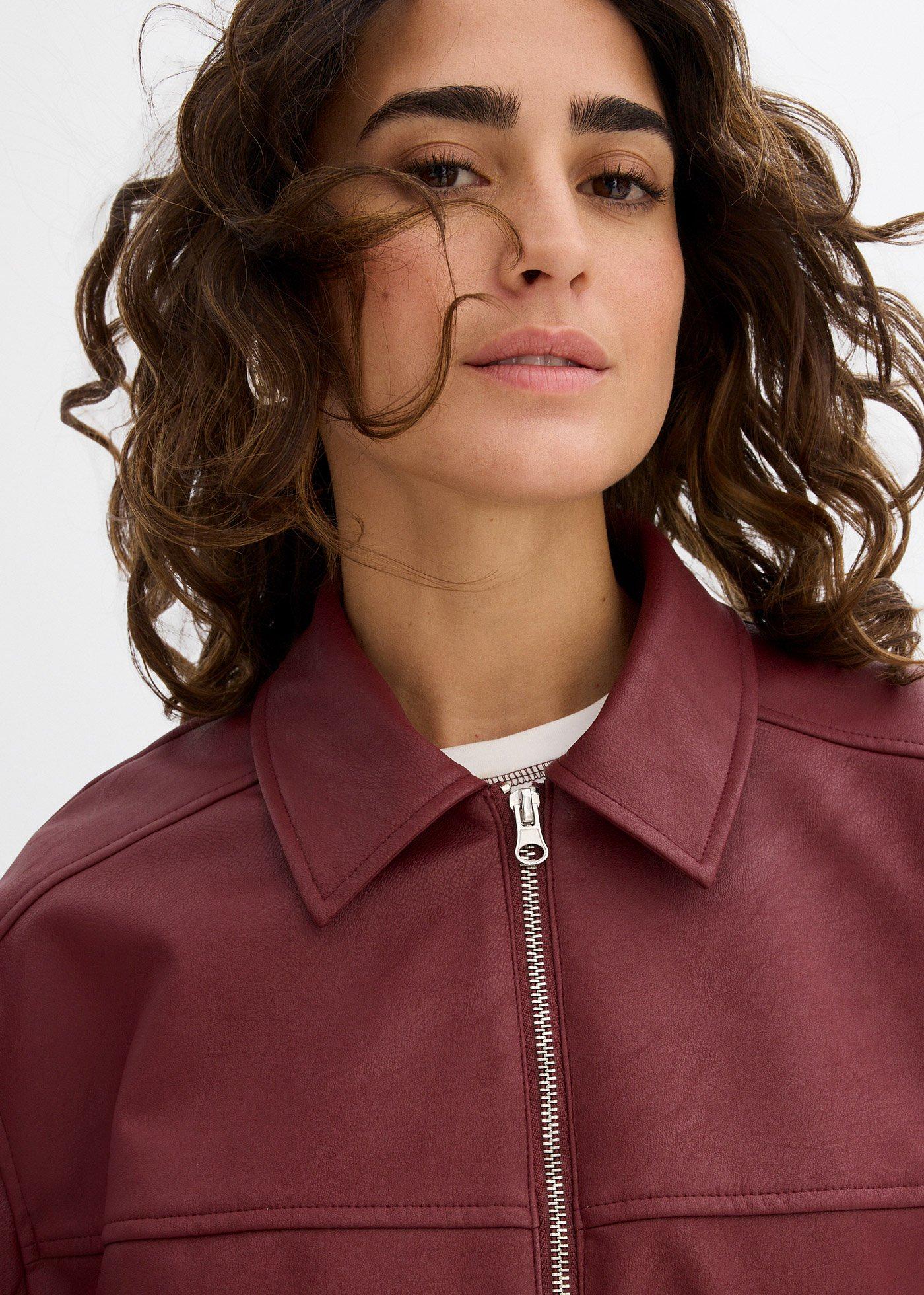 Kurtka oversize z imitacji skóry - Bonprix