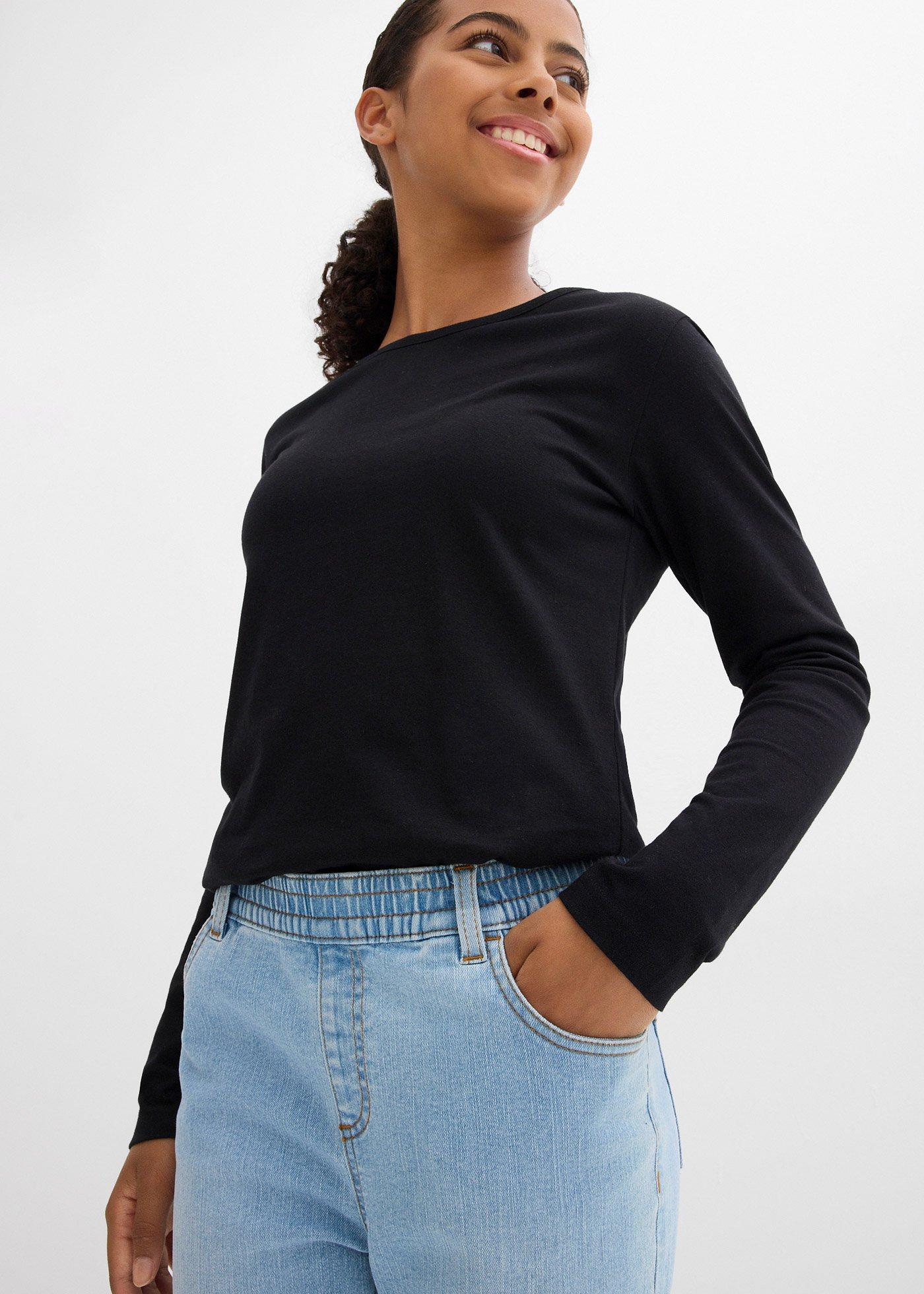 Dżinsy z gumką w talii, mid waist (2-pak) - Bonprix