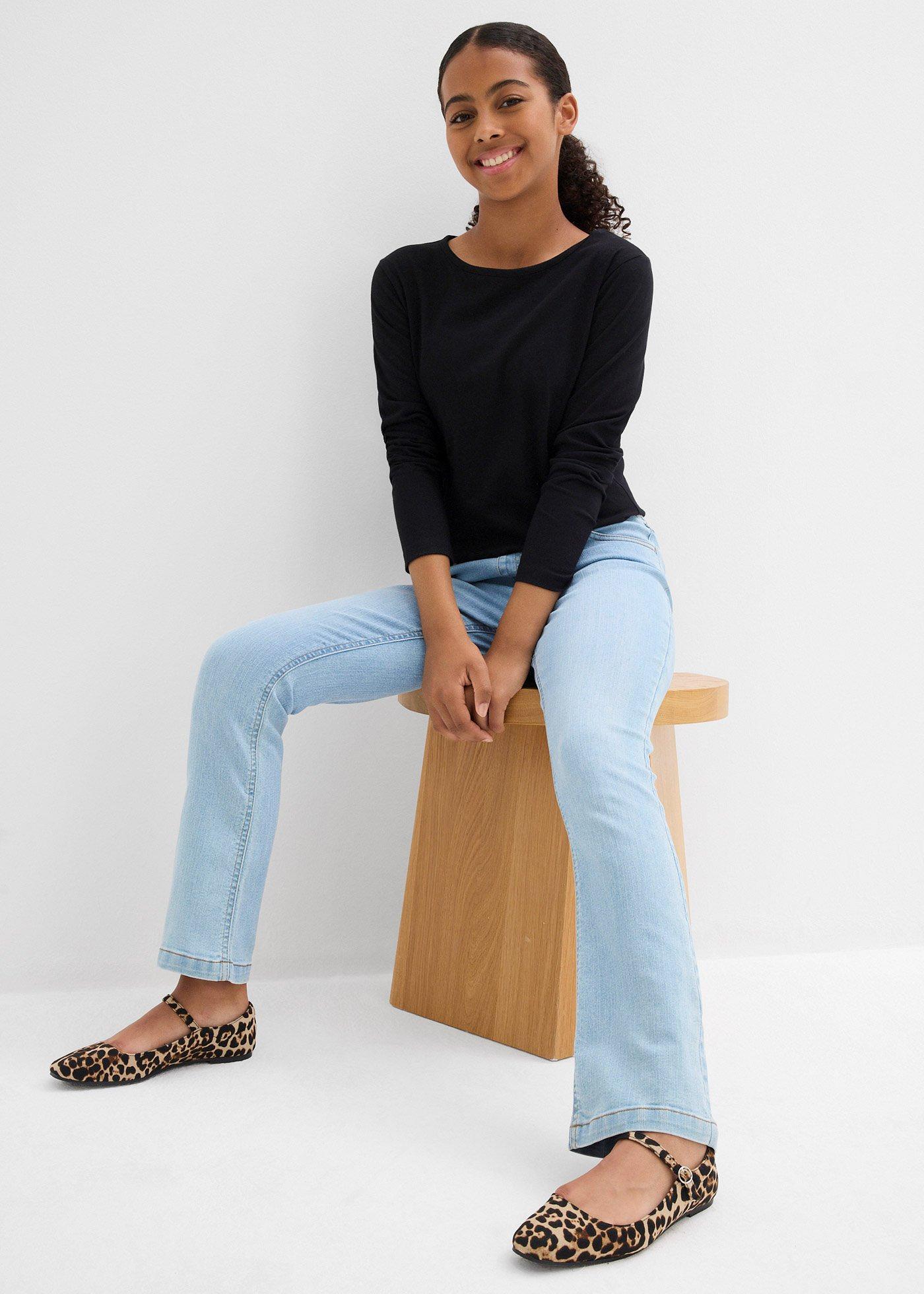 Dżinsy z gumką w talii, mid waist (2-pak) - Bonprix