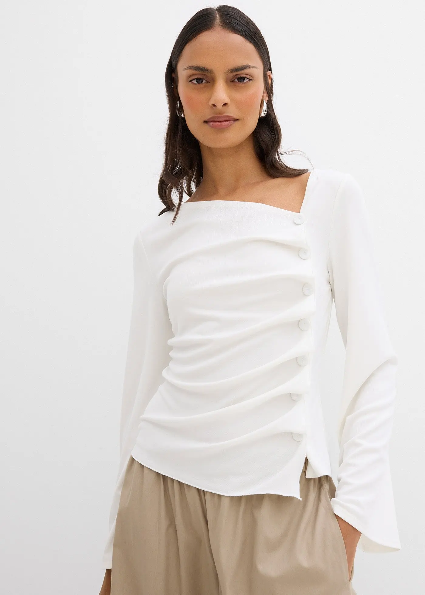 Футболка Bonprix Langarmshirt aus Rippe