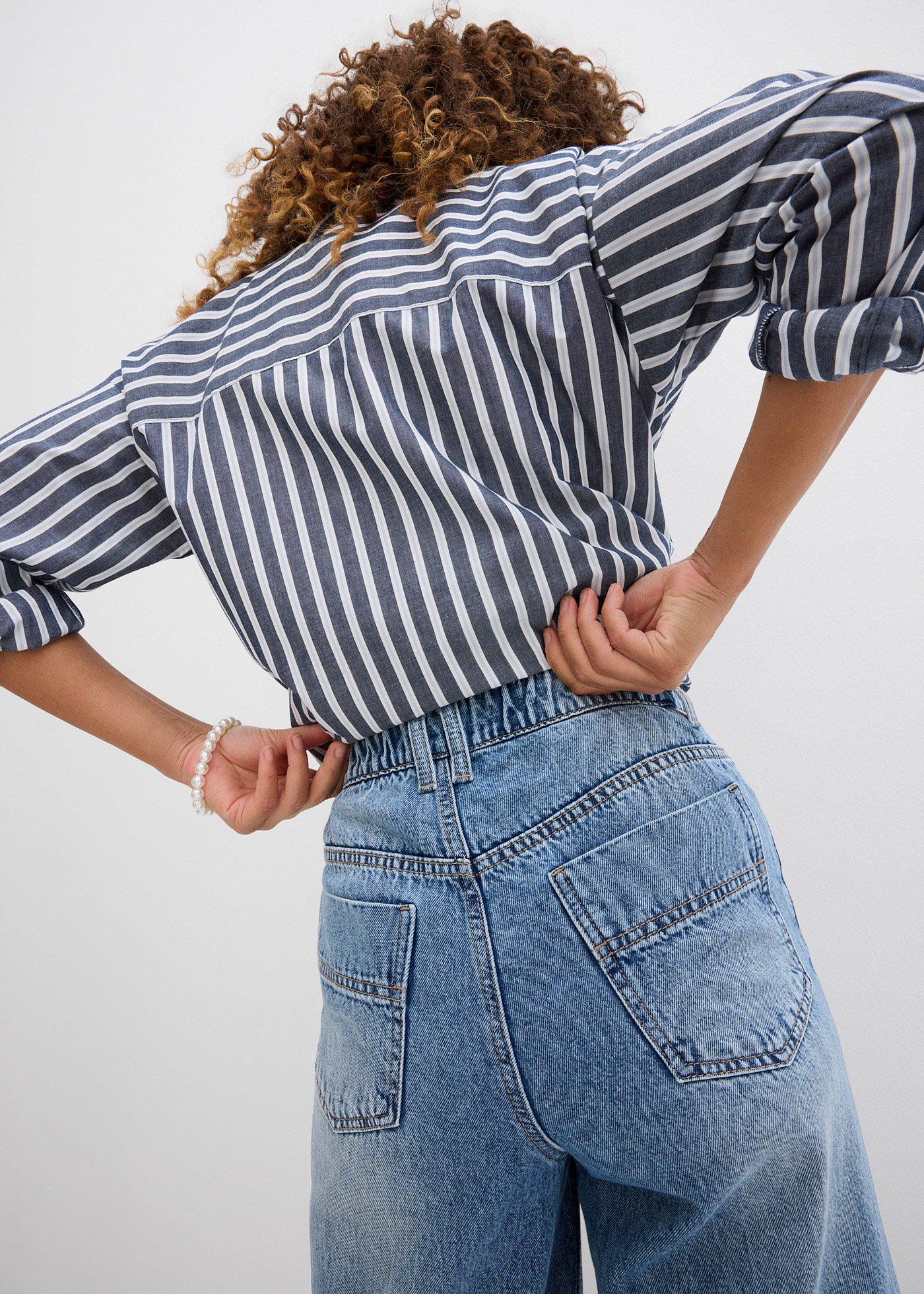 Dżinsy Wide Leg, high waist, cropped - Bonprix