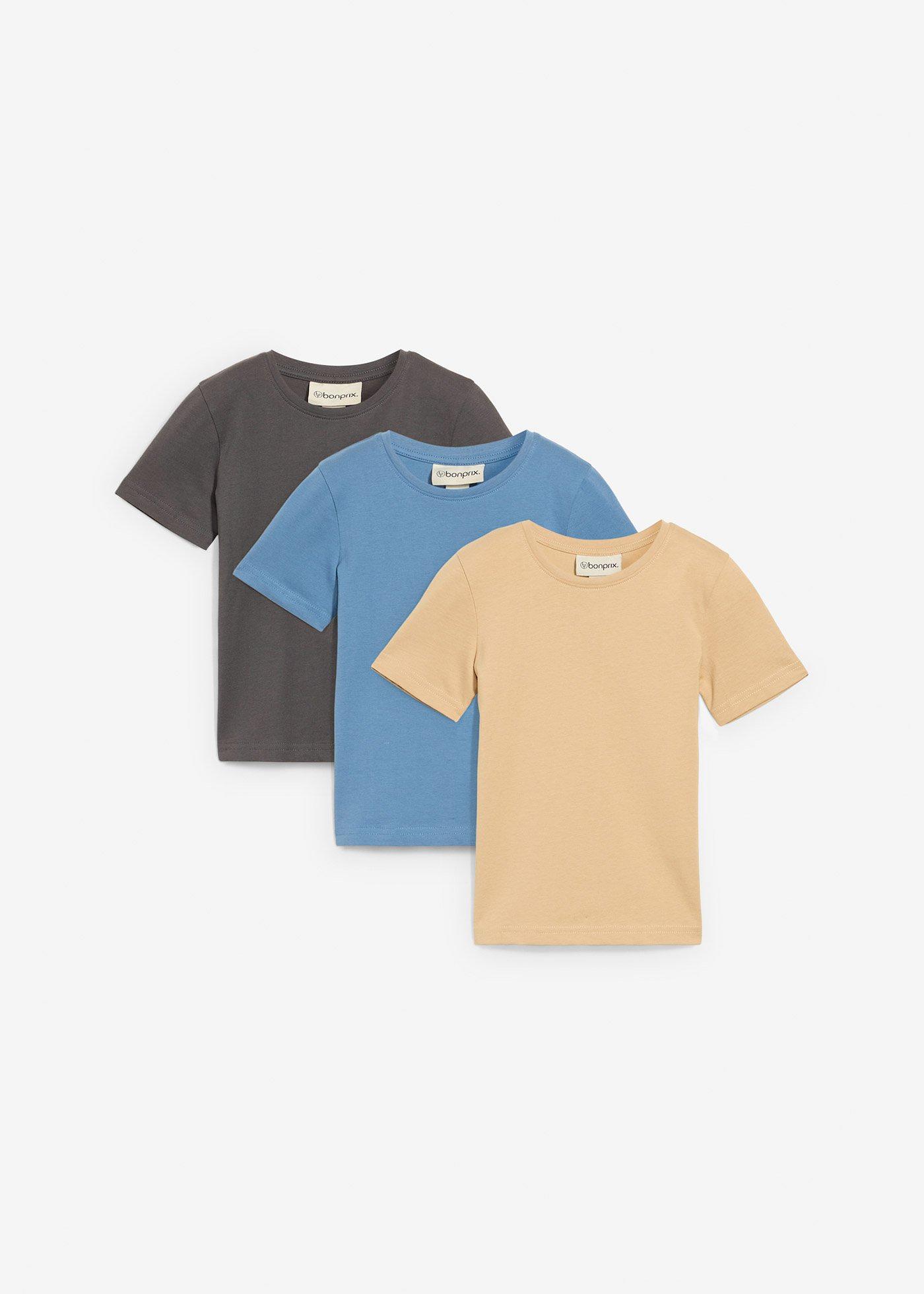 T-shirt z czystej bawełny organicznej (3-pak) - Bonprix