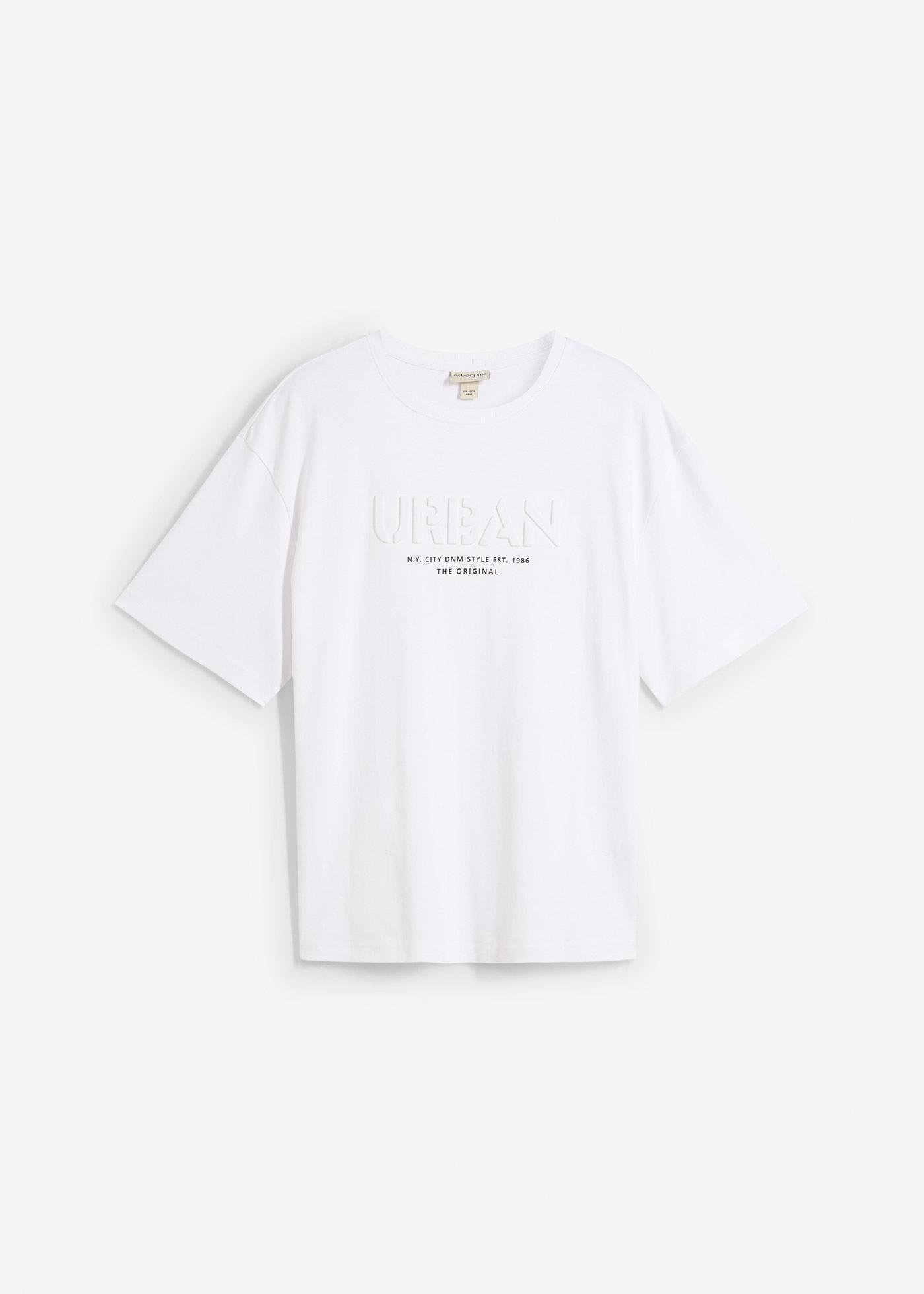 Tricou cu imprimeu 3D 100% din bumbac organic gros, Loose Fit
