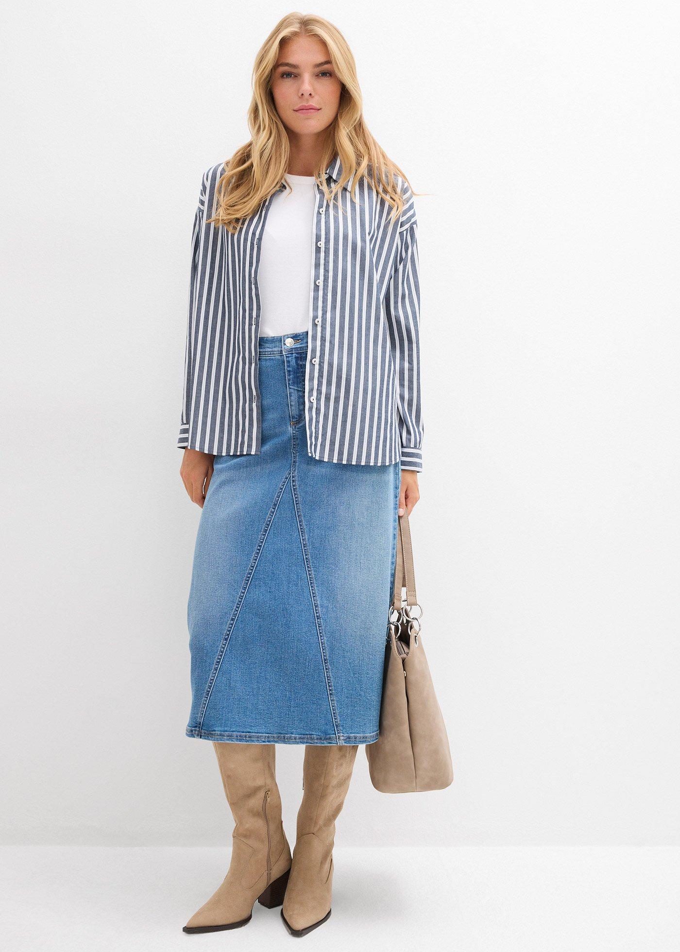 Spódnica dżinsowa ze stretchem, High Waist - Bonprix