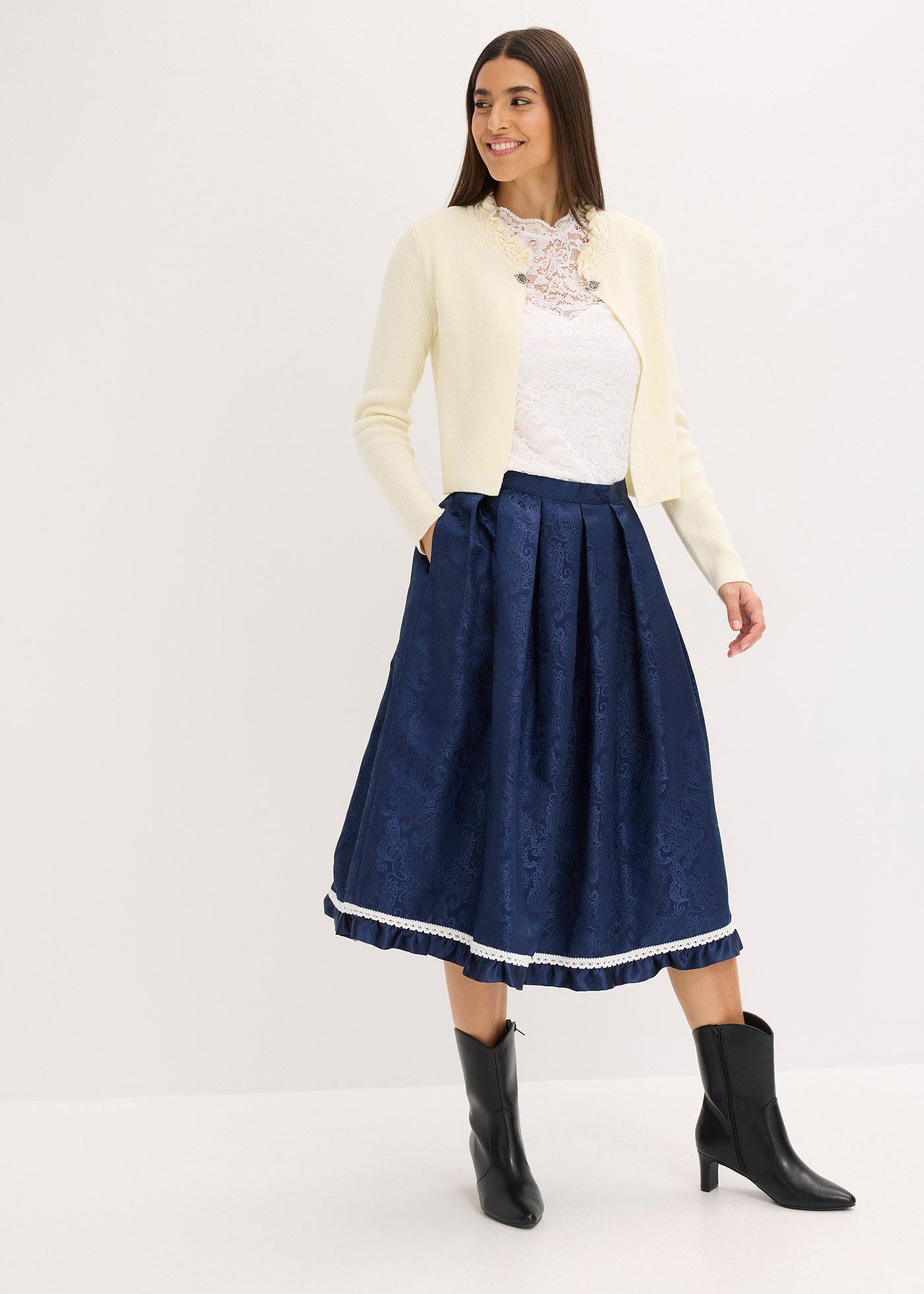 Sweter rozpinany w ludowym stylu - Bonprix