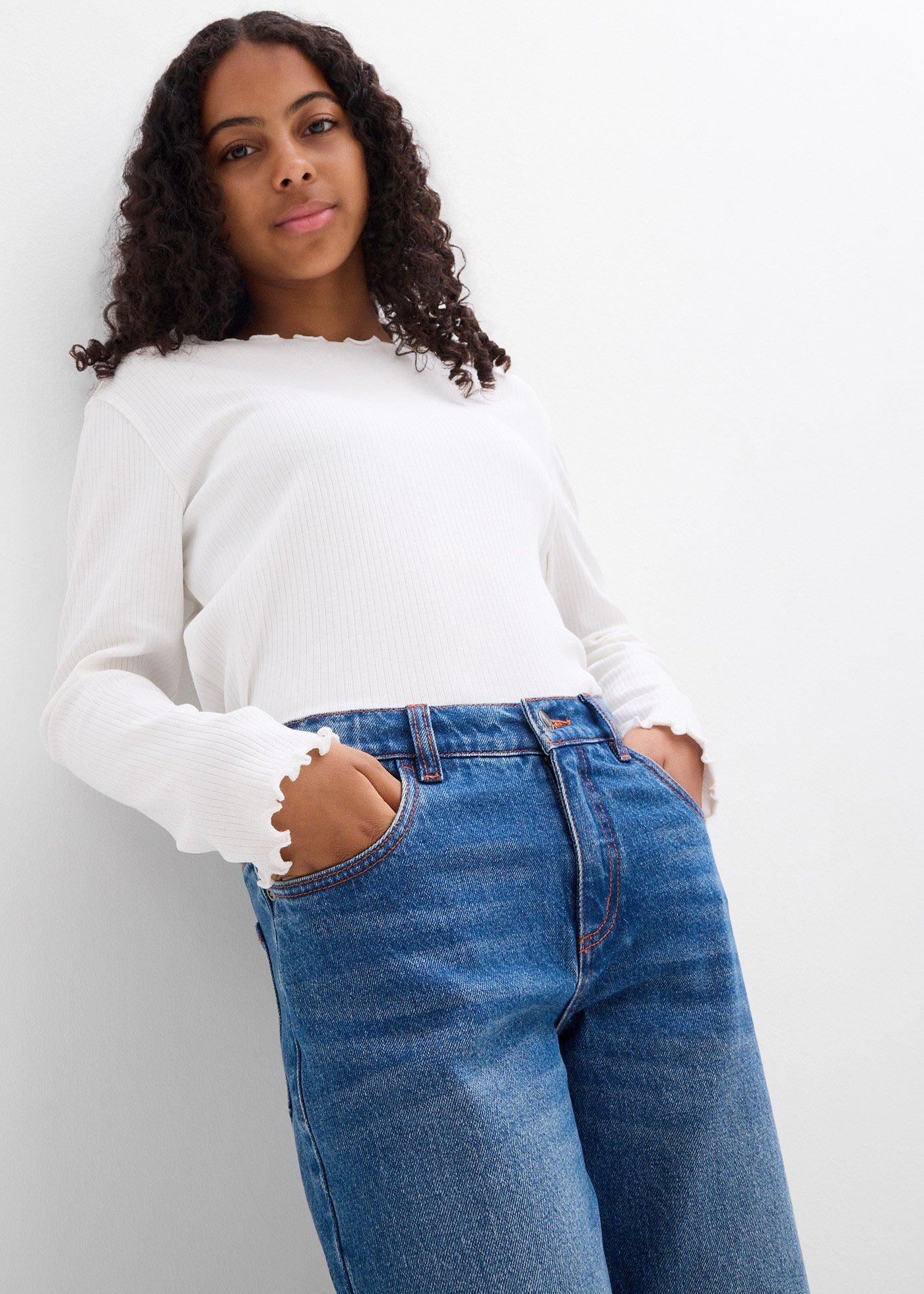 Dżinsy z szerokimi nogawkami, low waist - Bonprix