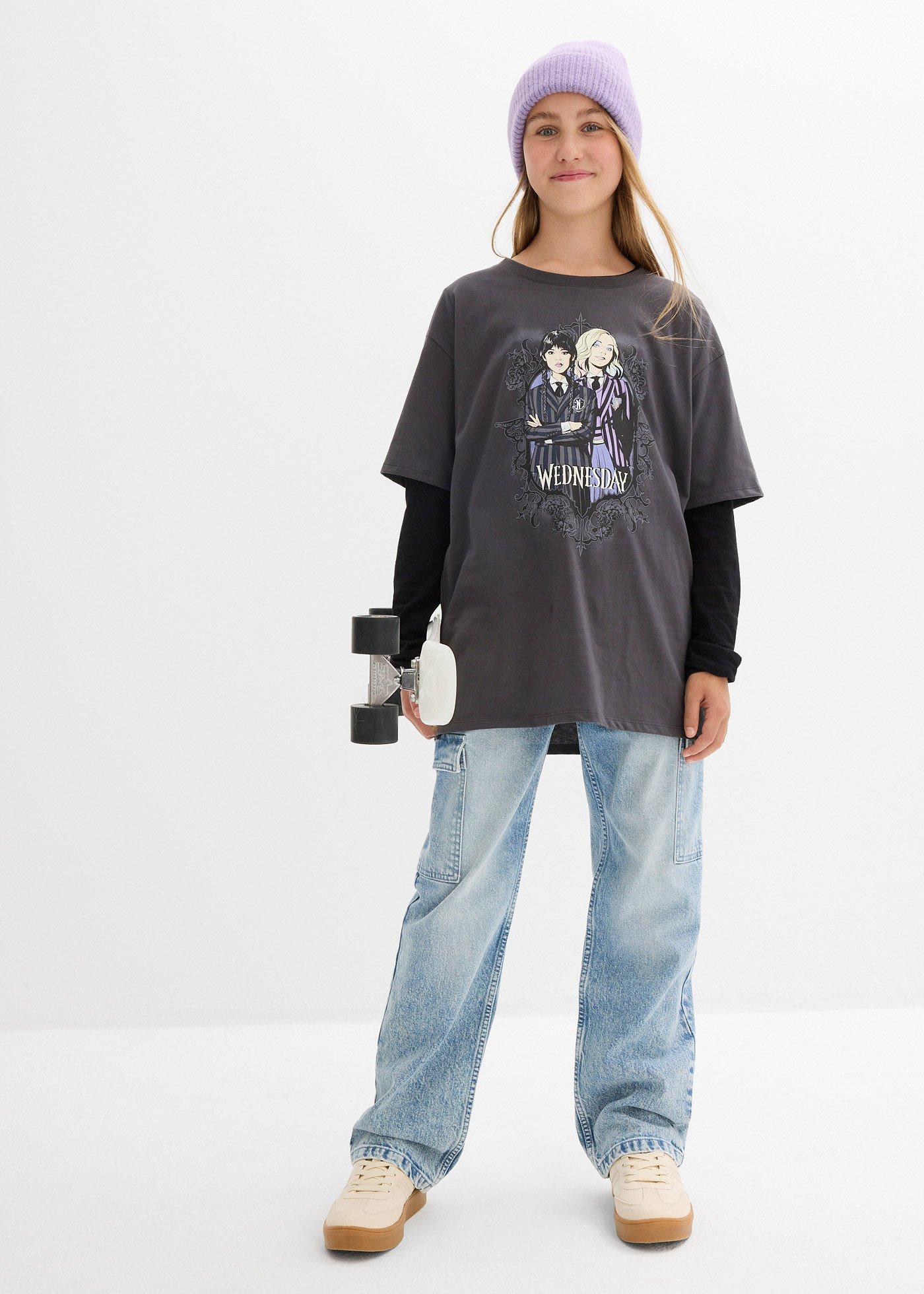 T-shirt z motywem Wednesday z czystej bawełny - Bonprix