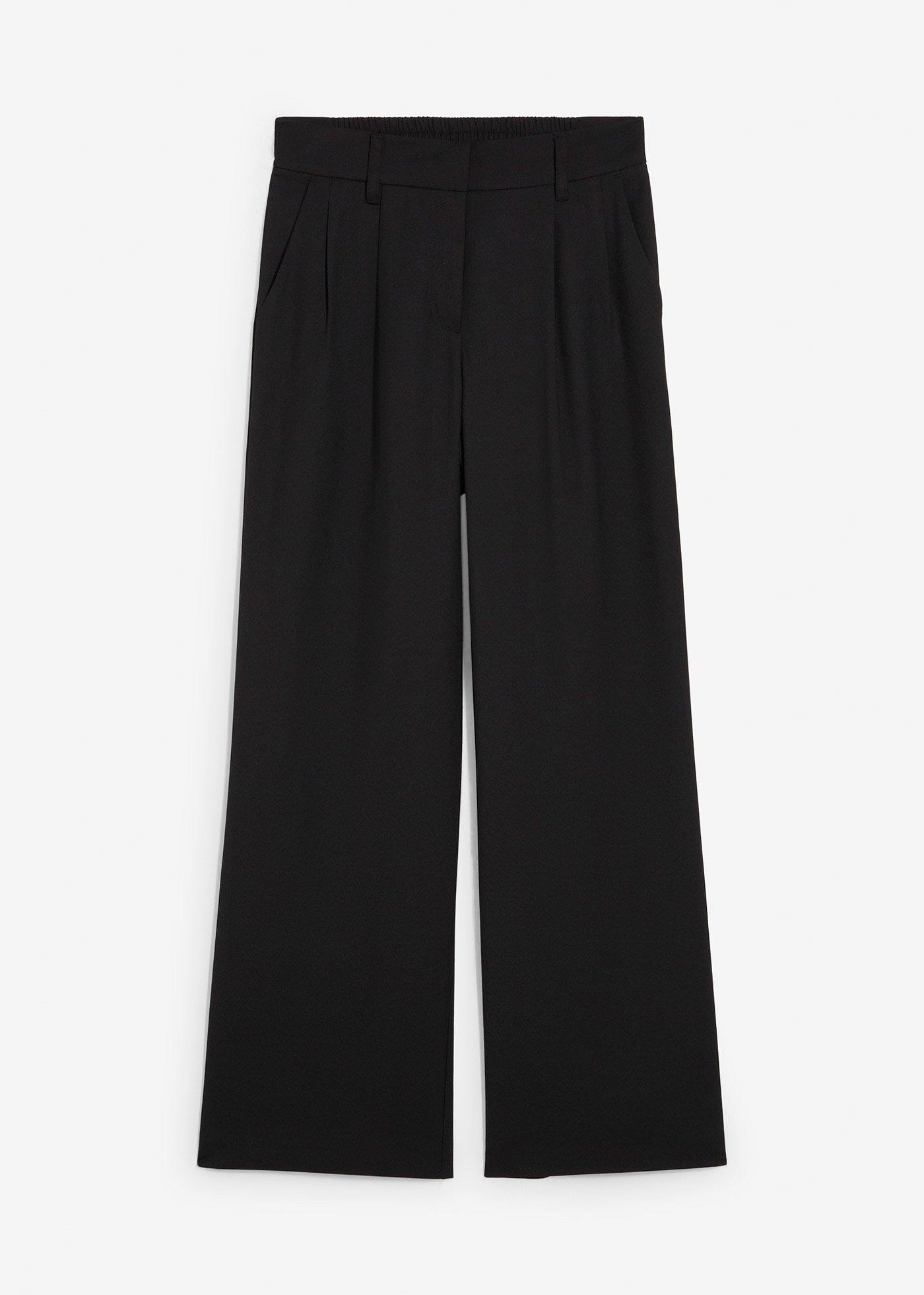 Pantaloni fără încheiere cu textură twill