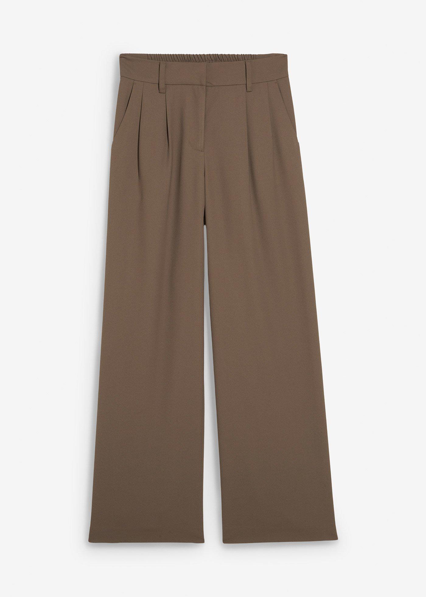 Pantaloni fără încheiere cu textură twill