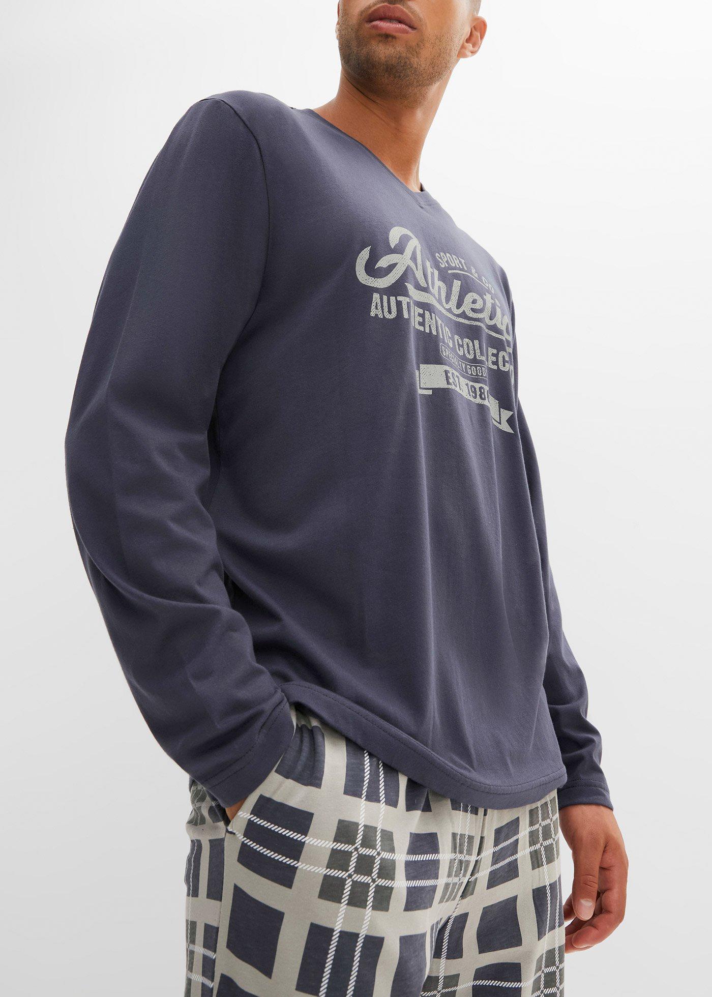 Piżama z długimi rękawami z czystej bawełny organicznej - Bonprix