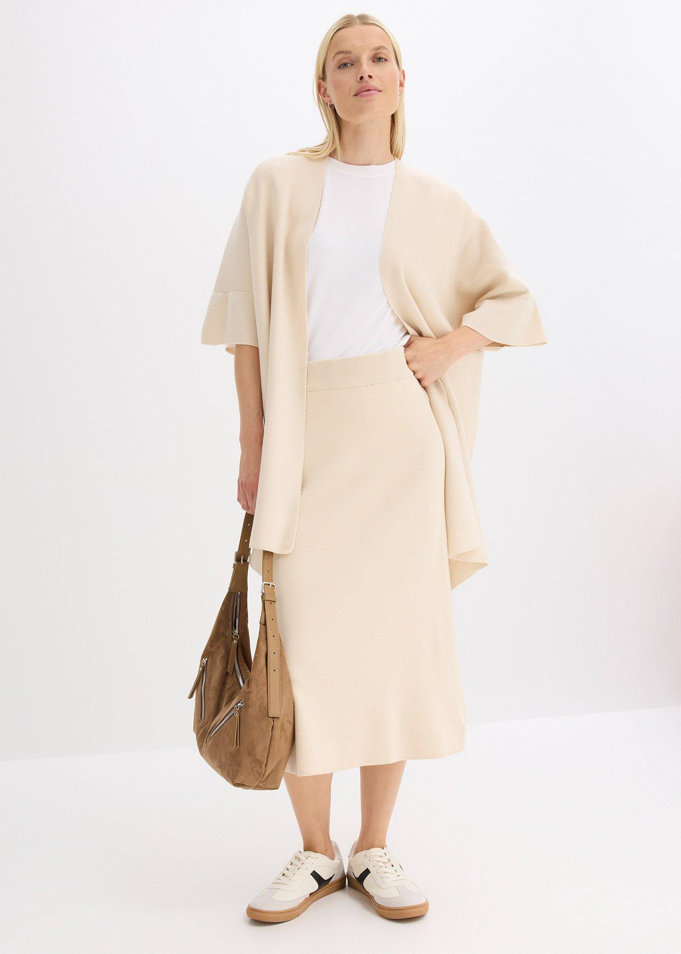 Dzianinowa peleryna oversize - Bonprix