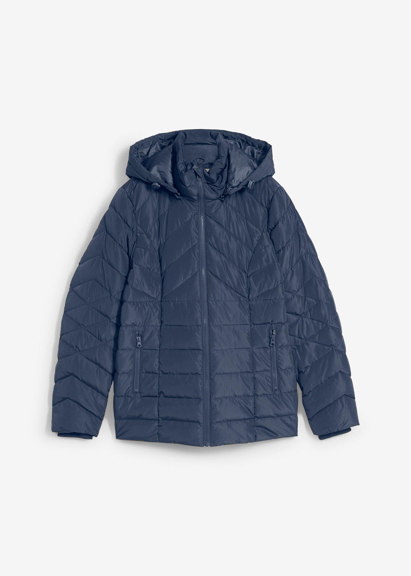 Bonprix Femme Doudoune Légère Avec Capuche Amovible Bleu Taille 42