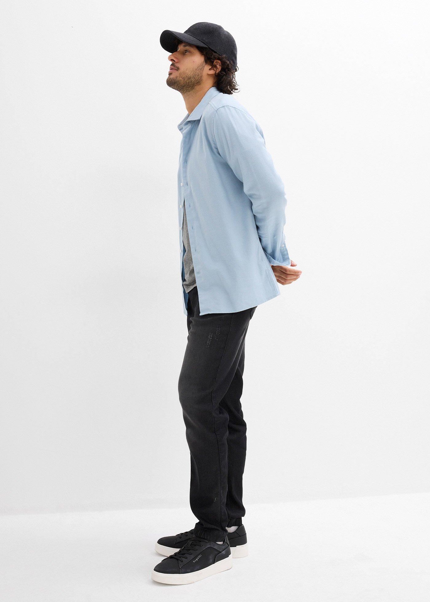 Joggery jeansowe z gumką w talii, regular fit, straight - Bonprix