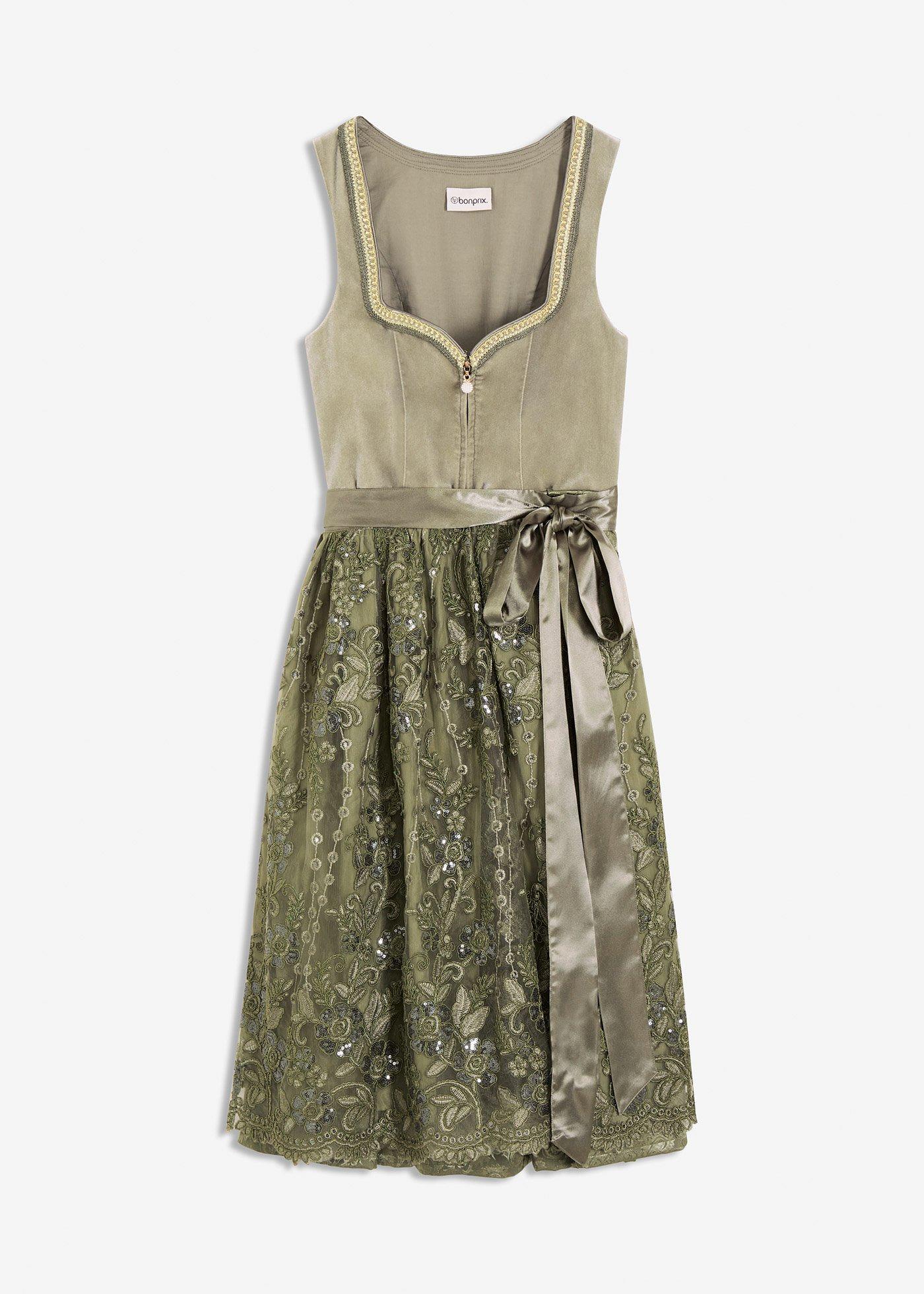 Rochie dirndl și șorț (set/2 piese)