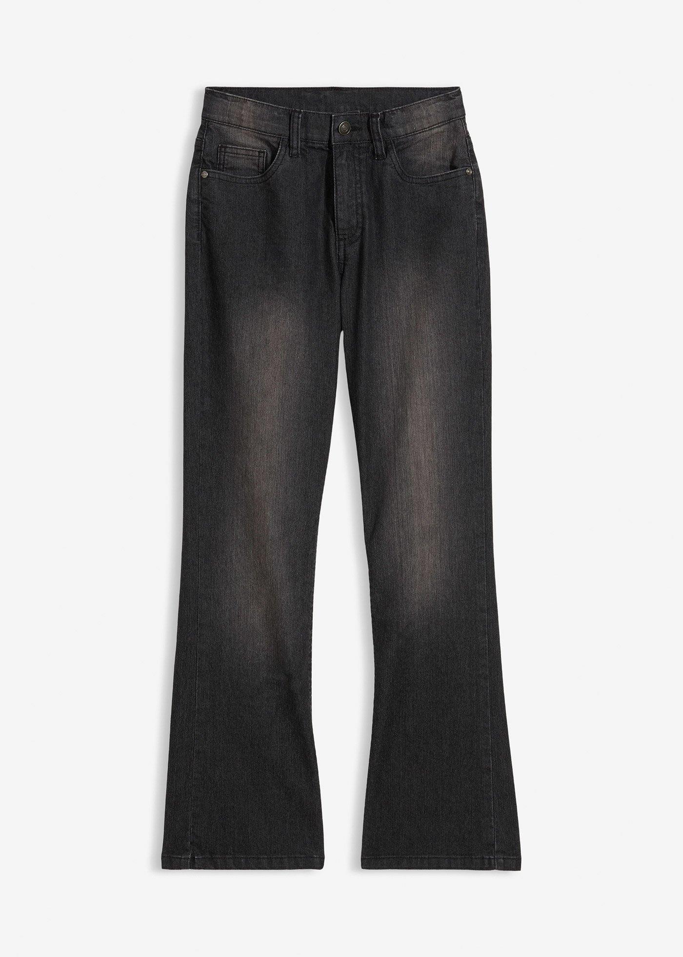 Dżinsy z poszerzanymi nogawkami, mid waist - Bonprix