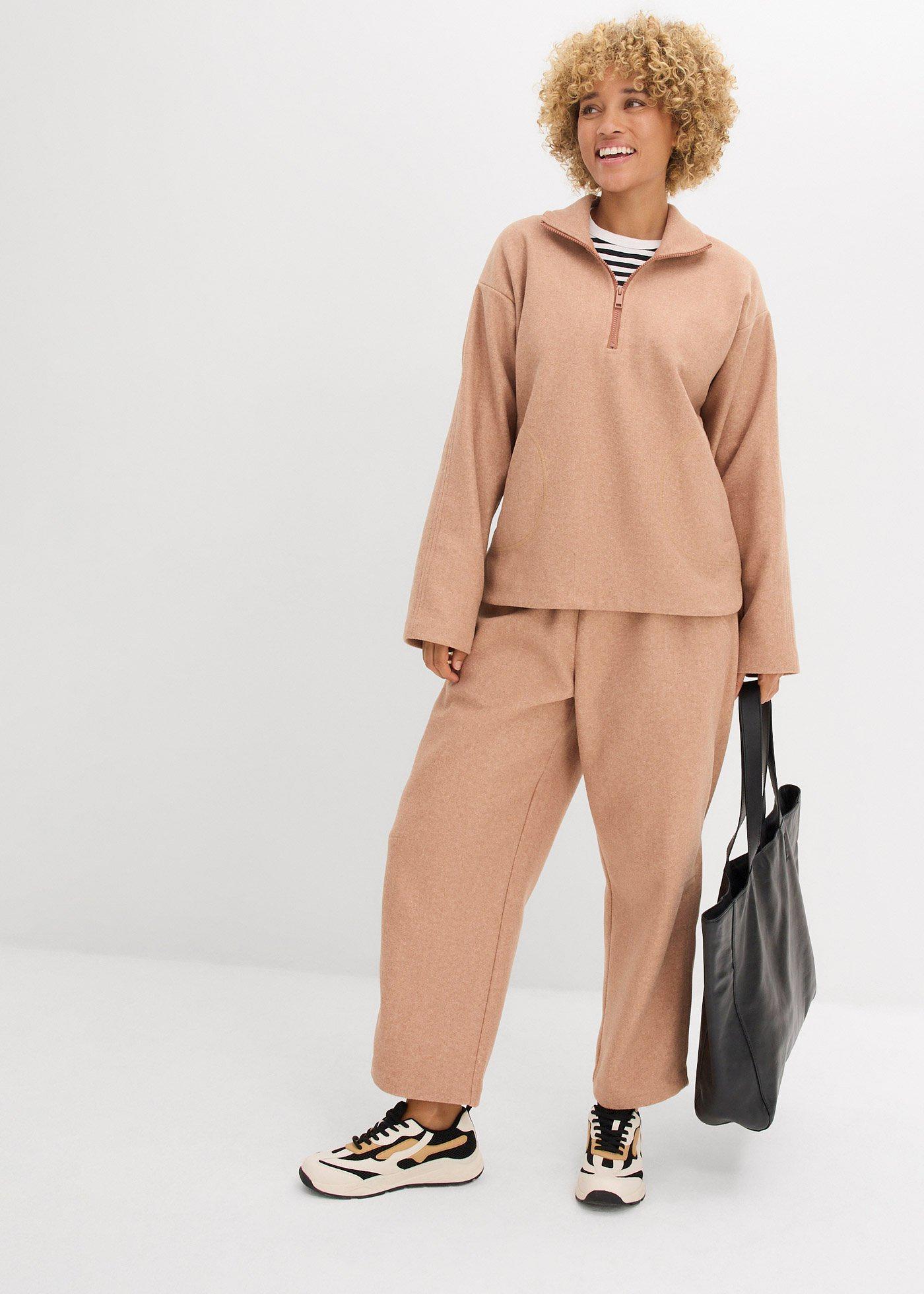 Bluza oversize z materiału w optyce wełny - Bonprix