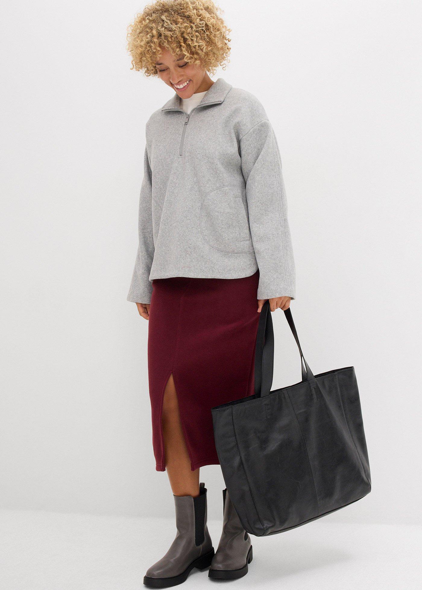 Bluza oversize z materiału w optyce wełny - Bonprix