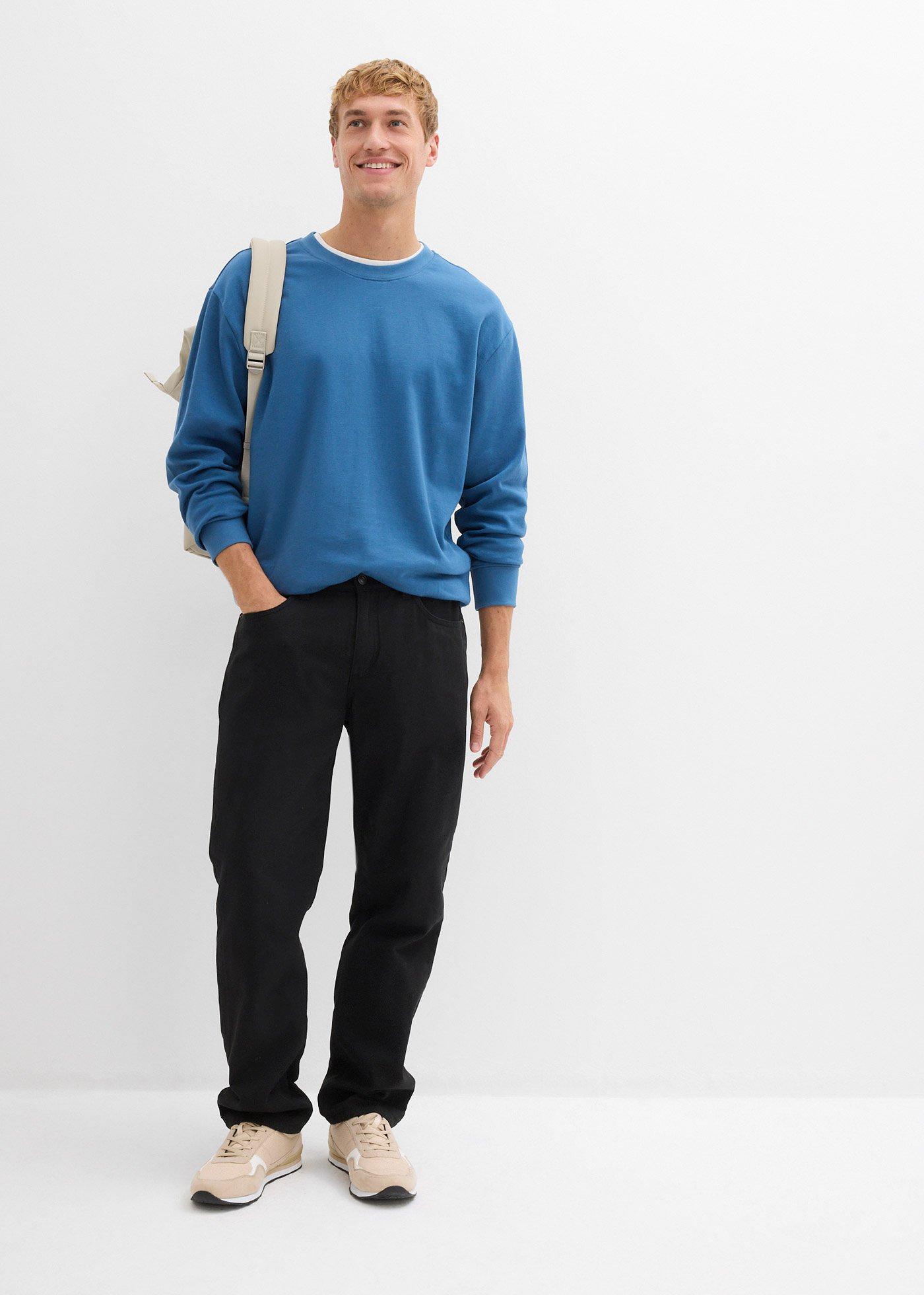 Spodnie ocieplane, relaxed fit, z elastyczną wstawką w talii, straight - Bonprix