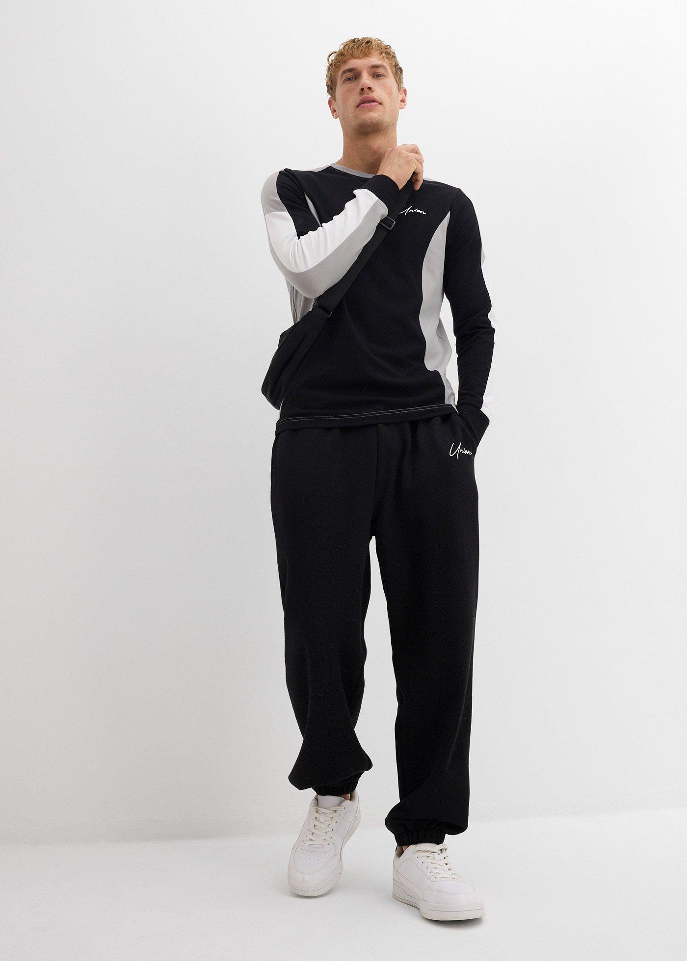 Spodnie joggingowe z wysokiej jakości bawełny, loose fit - Bonprix