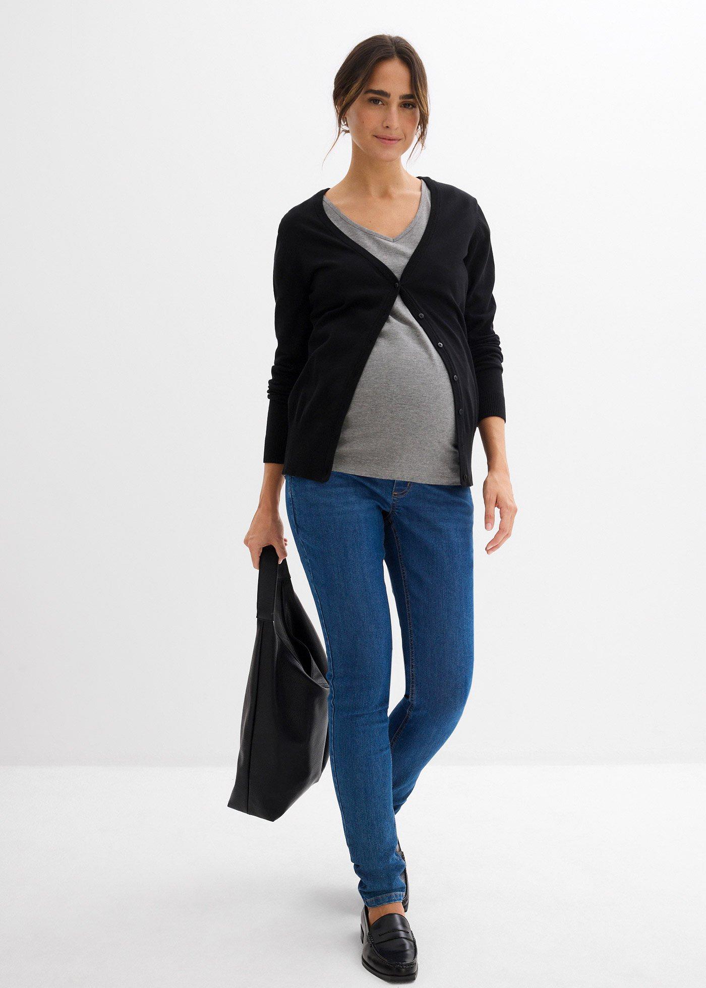 Dżinsy ciążowe skinny z bawełną organiczną - Bonprix
